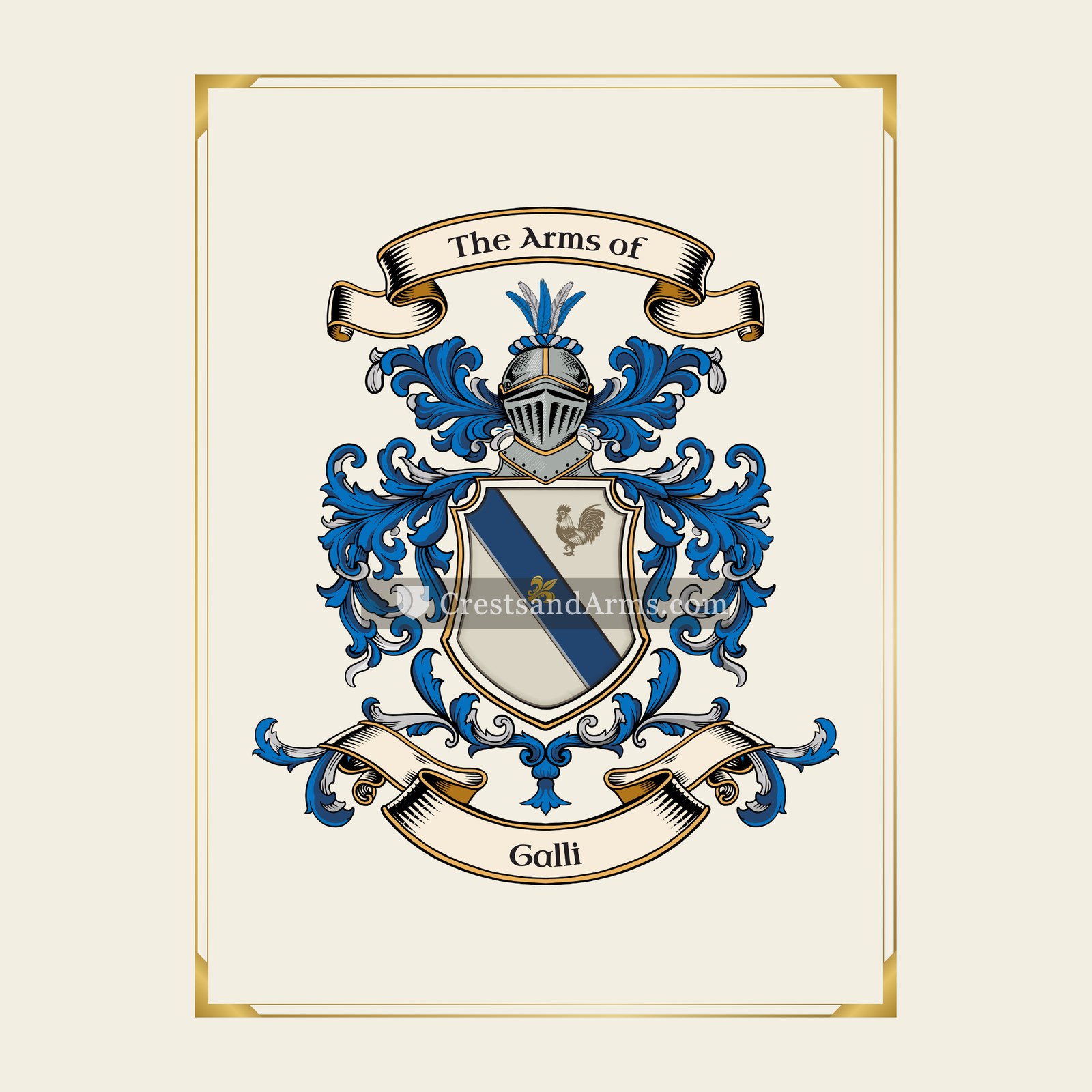 With gold border