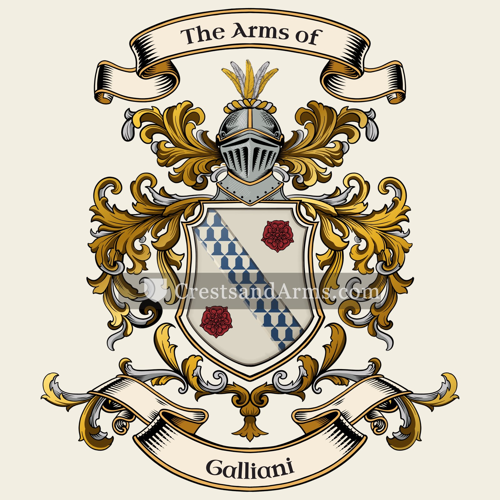 The Galliani coat of arms, drawn from the recorded blazon