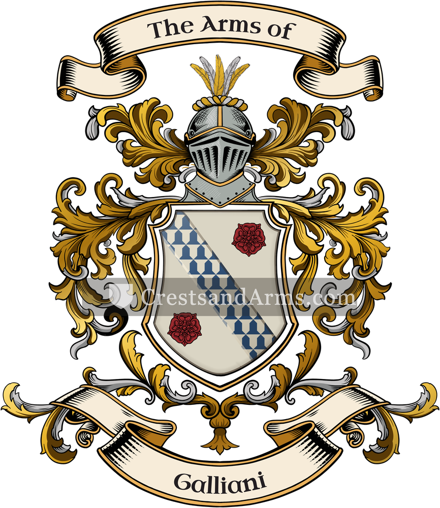 The Galliani coat of arms, drawn from the recorded blazon