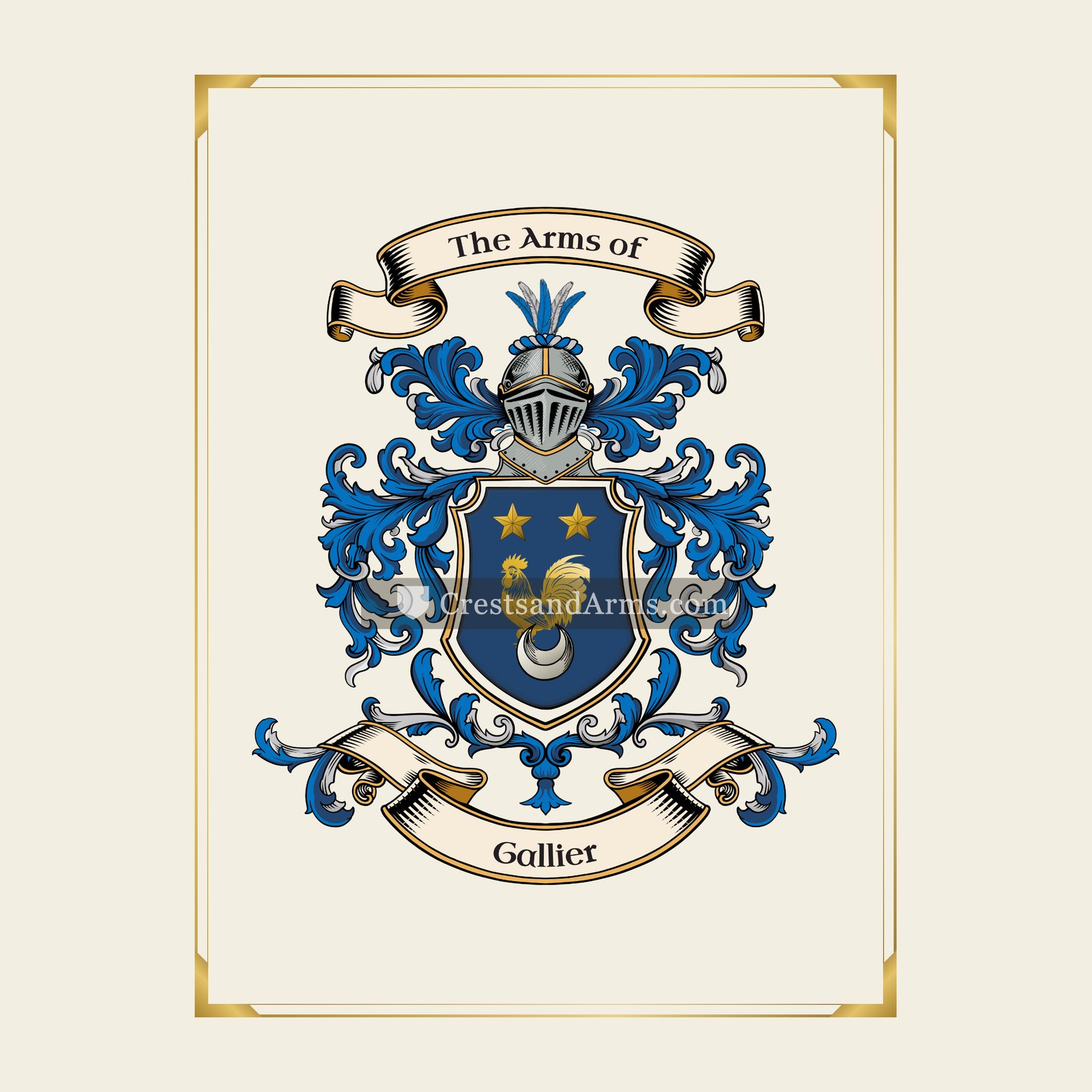 With gold border