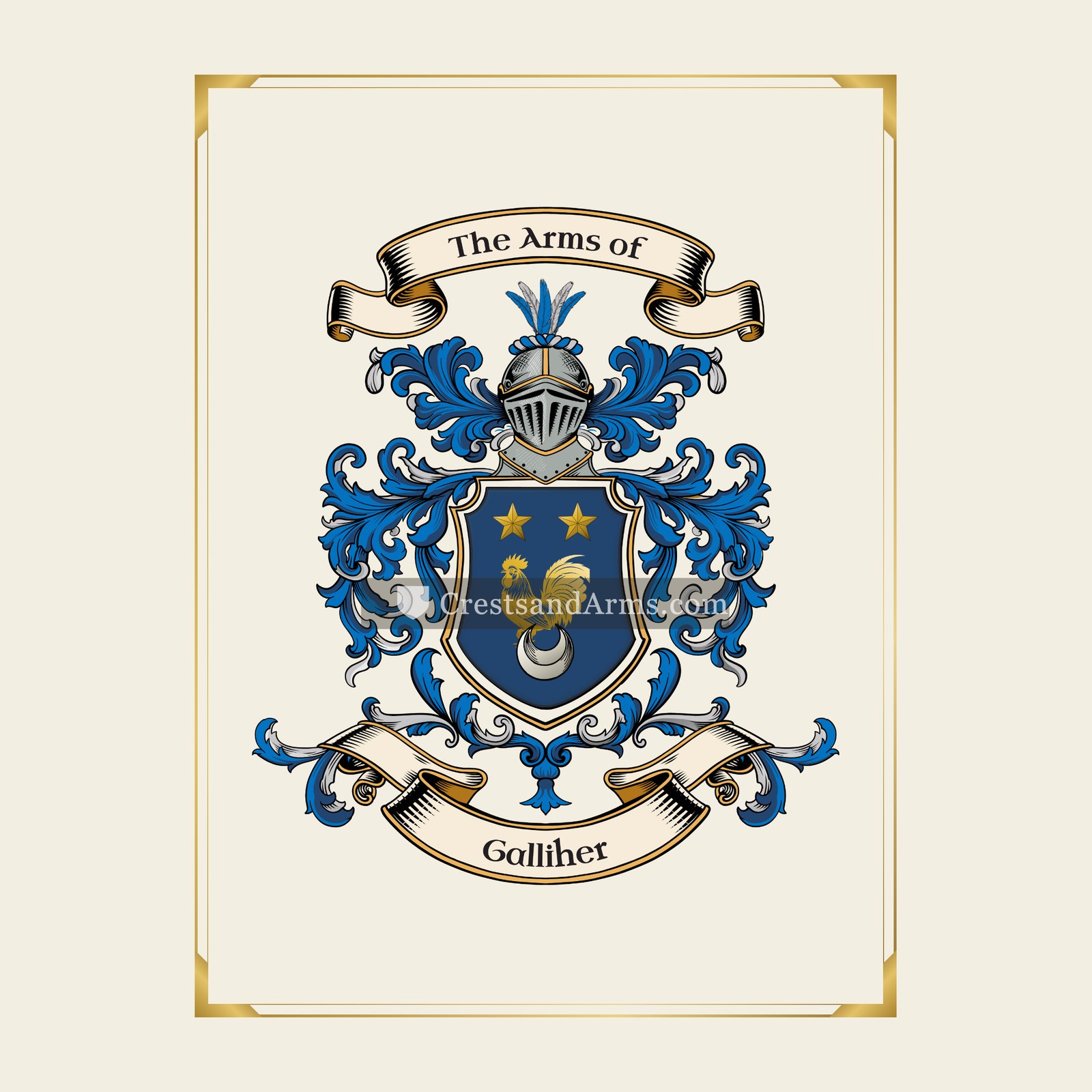 With gold border