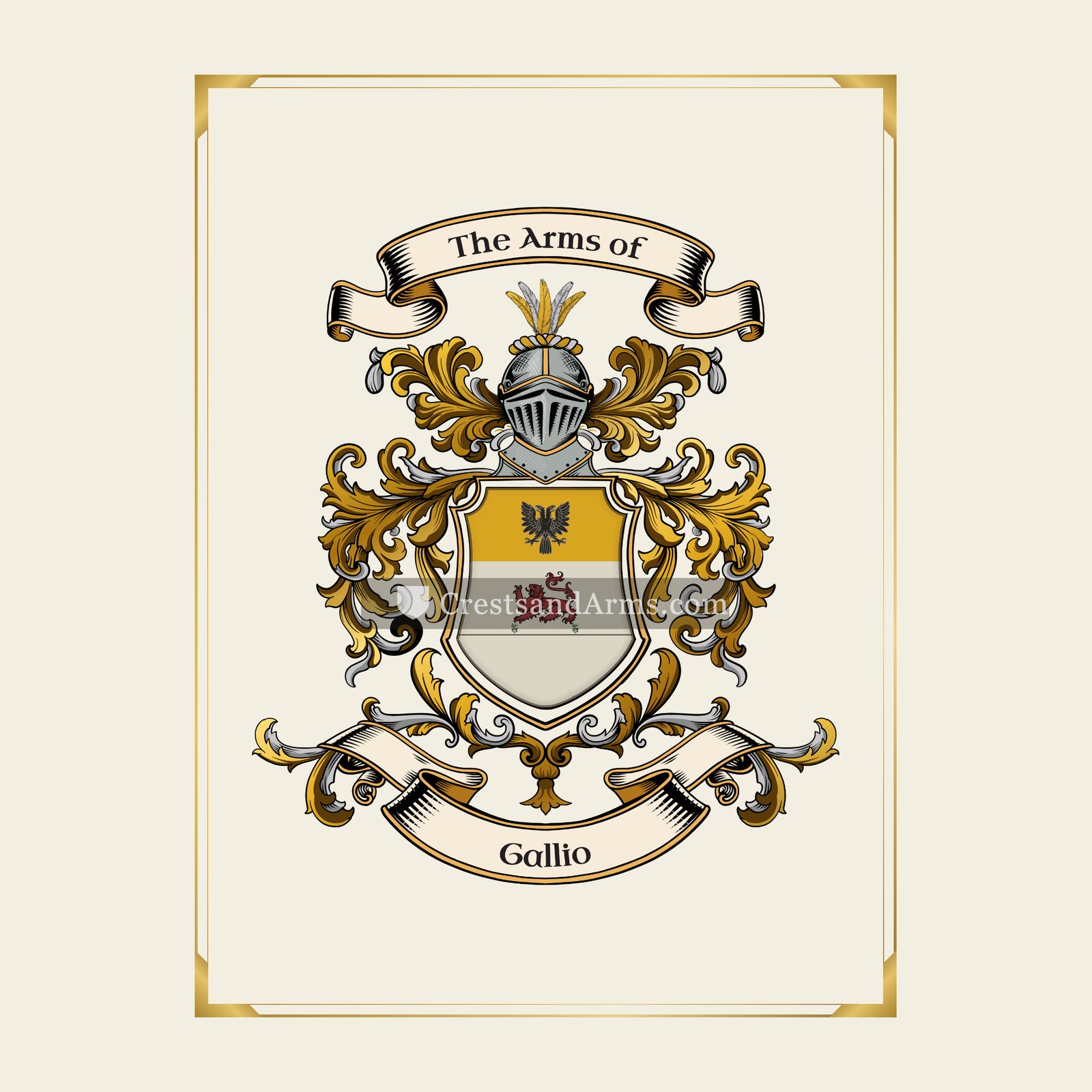 With gold border