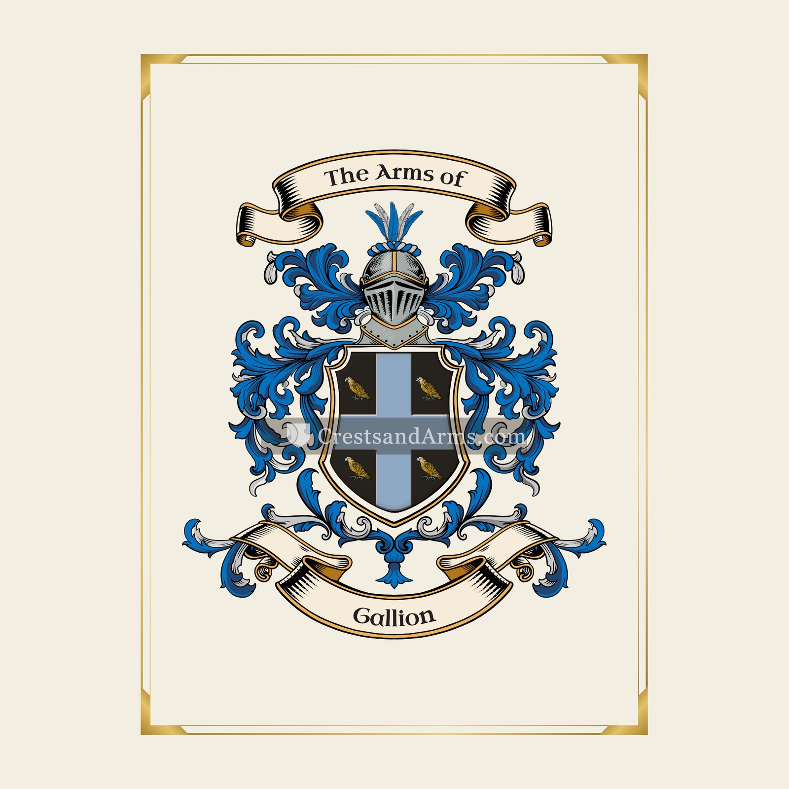 With gold border