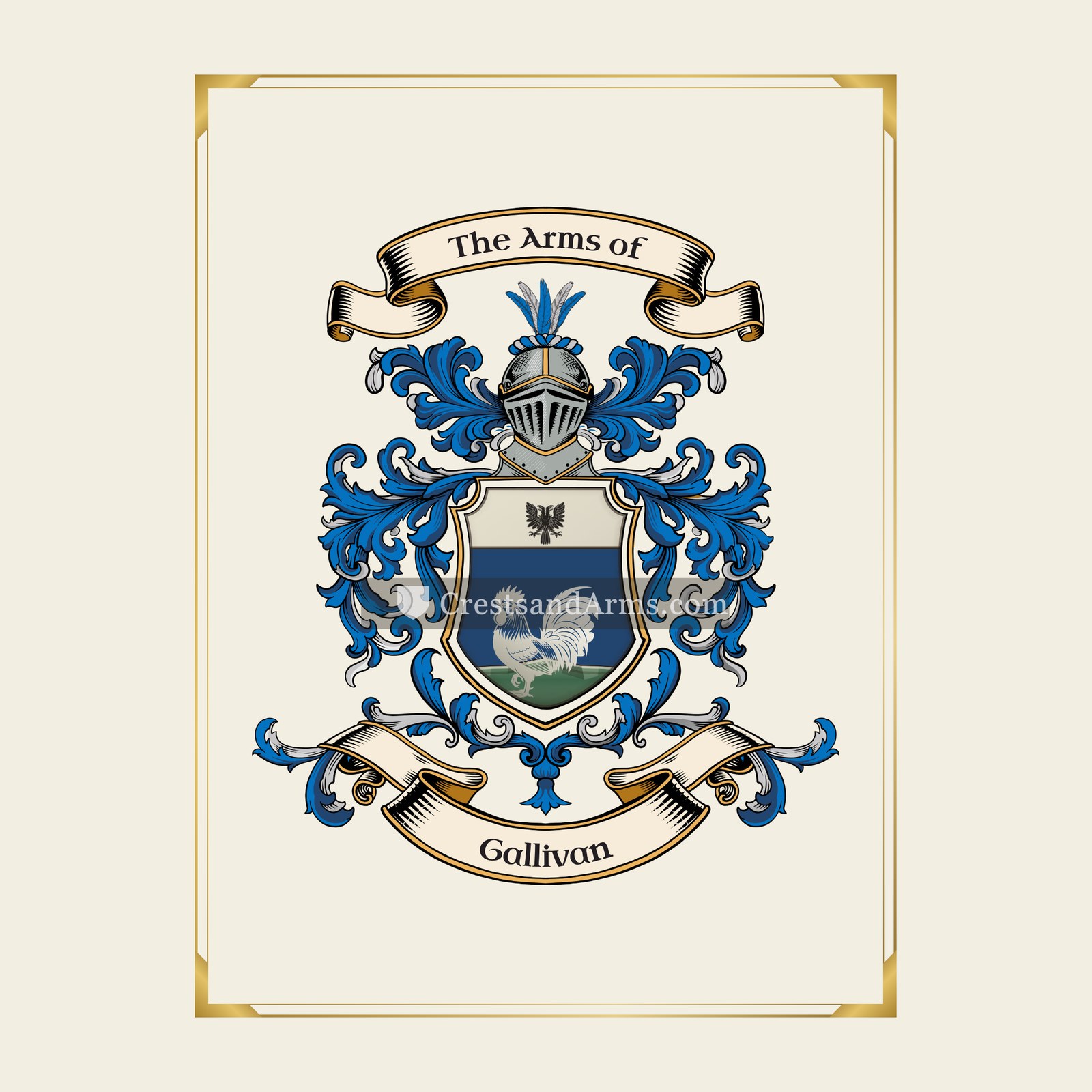 With gold border