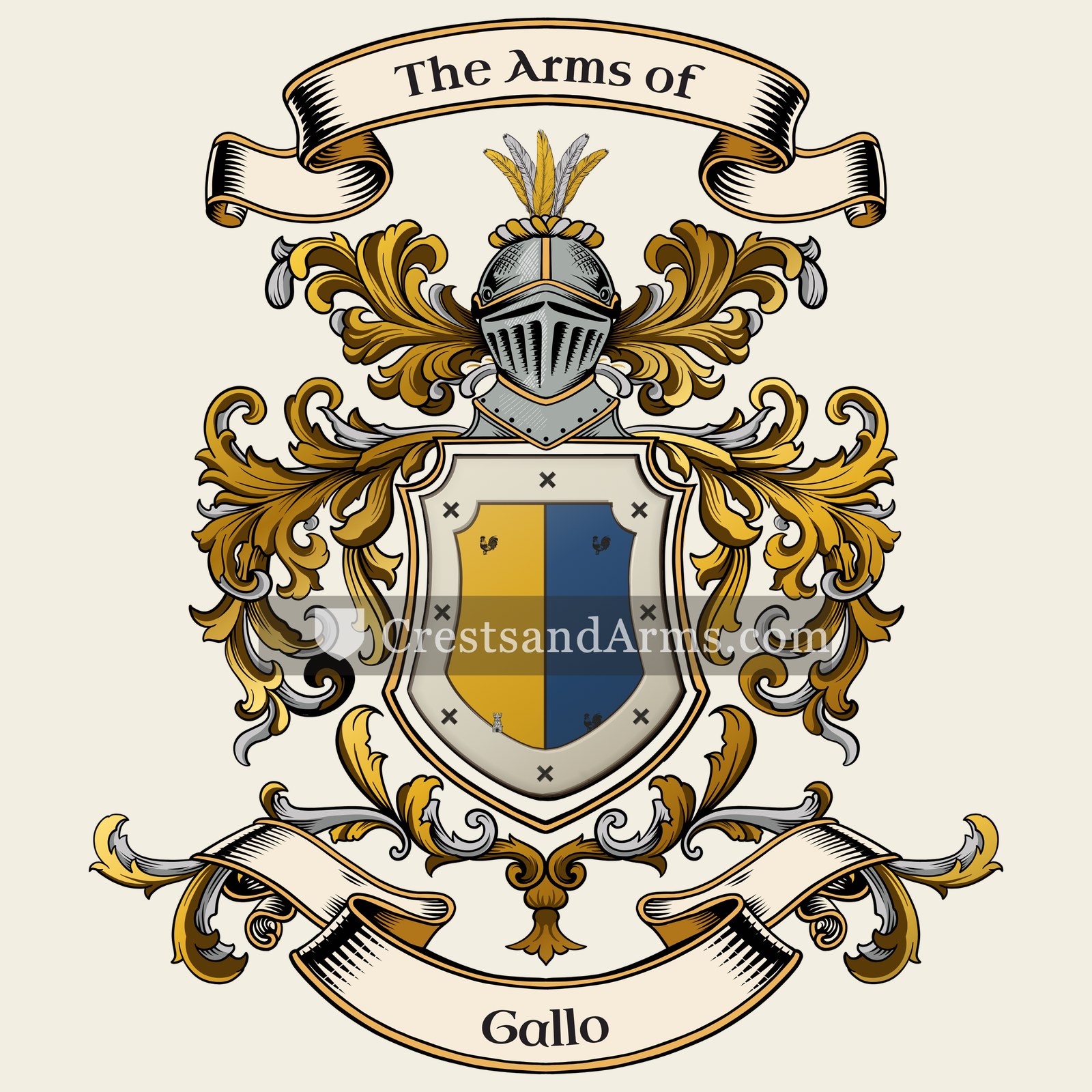 The Gallo coat of arms, drawn from the recorded blazon