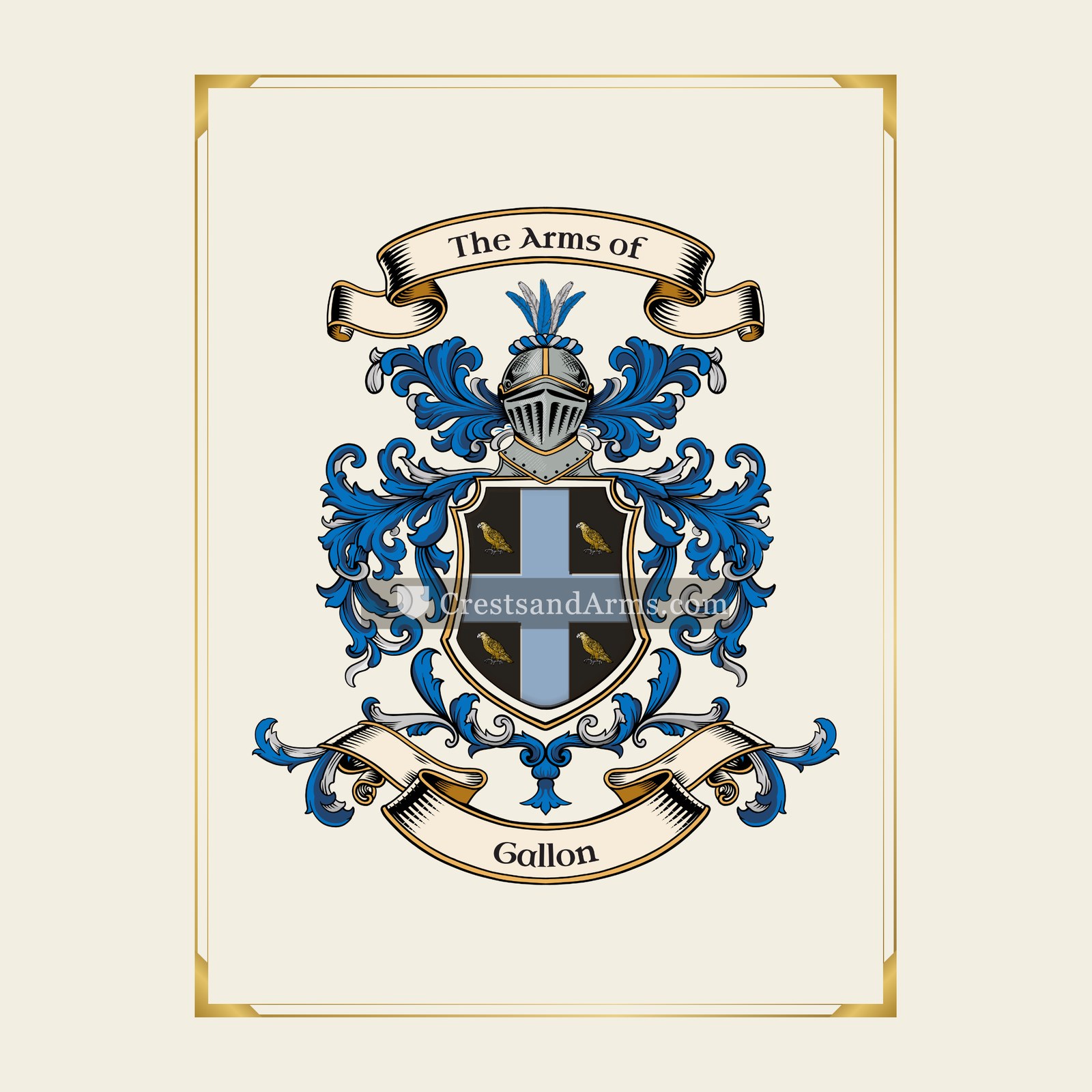 With gold border