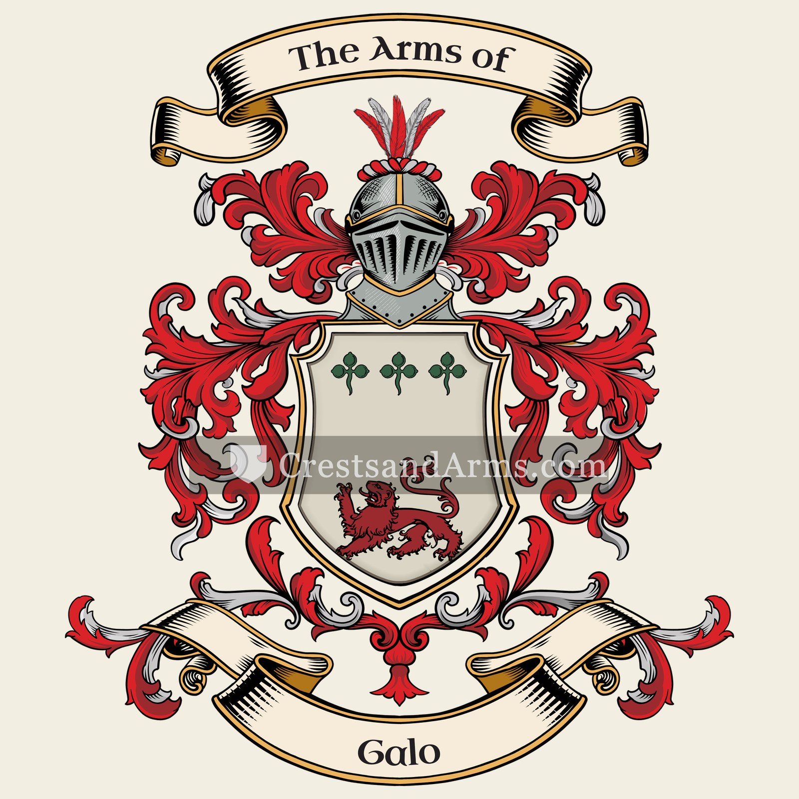 The Galo coat of arms, drawn from the recorded blazon