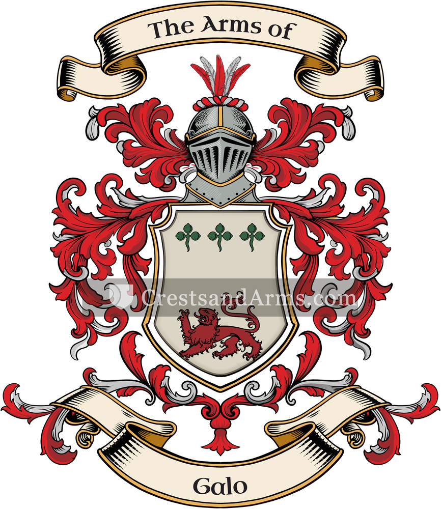 The Galo coat of arms, drawn from the recorded blazon
