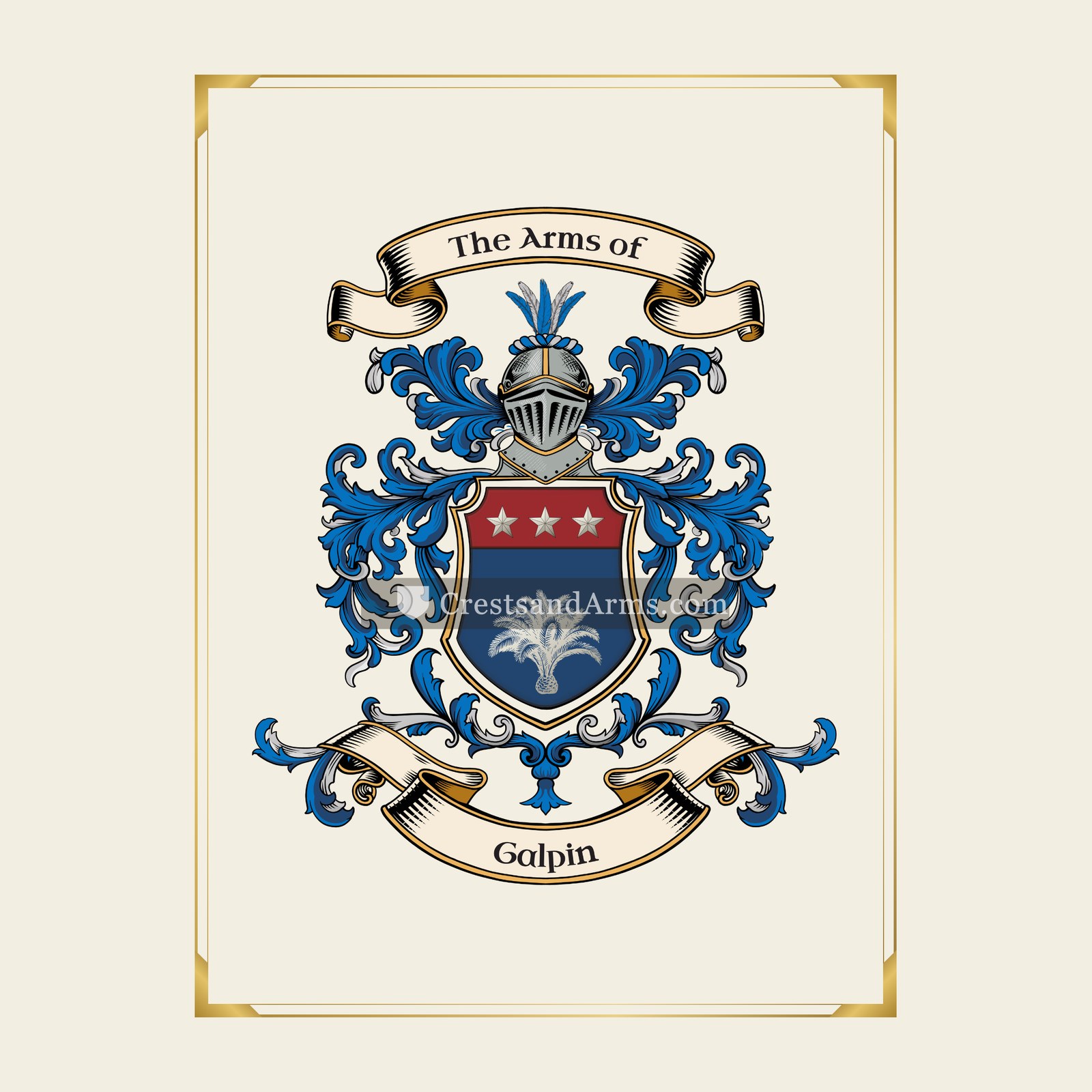 With gold border