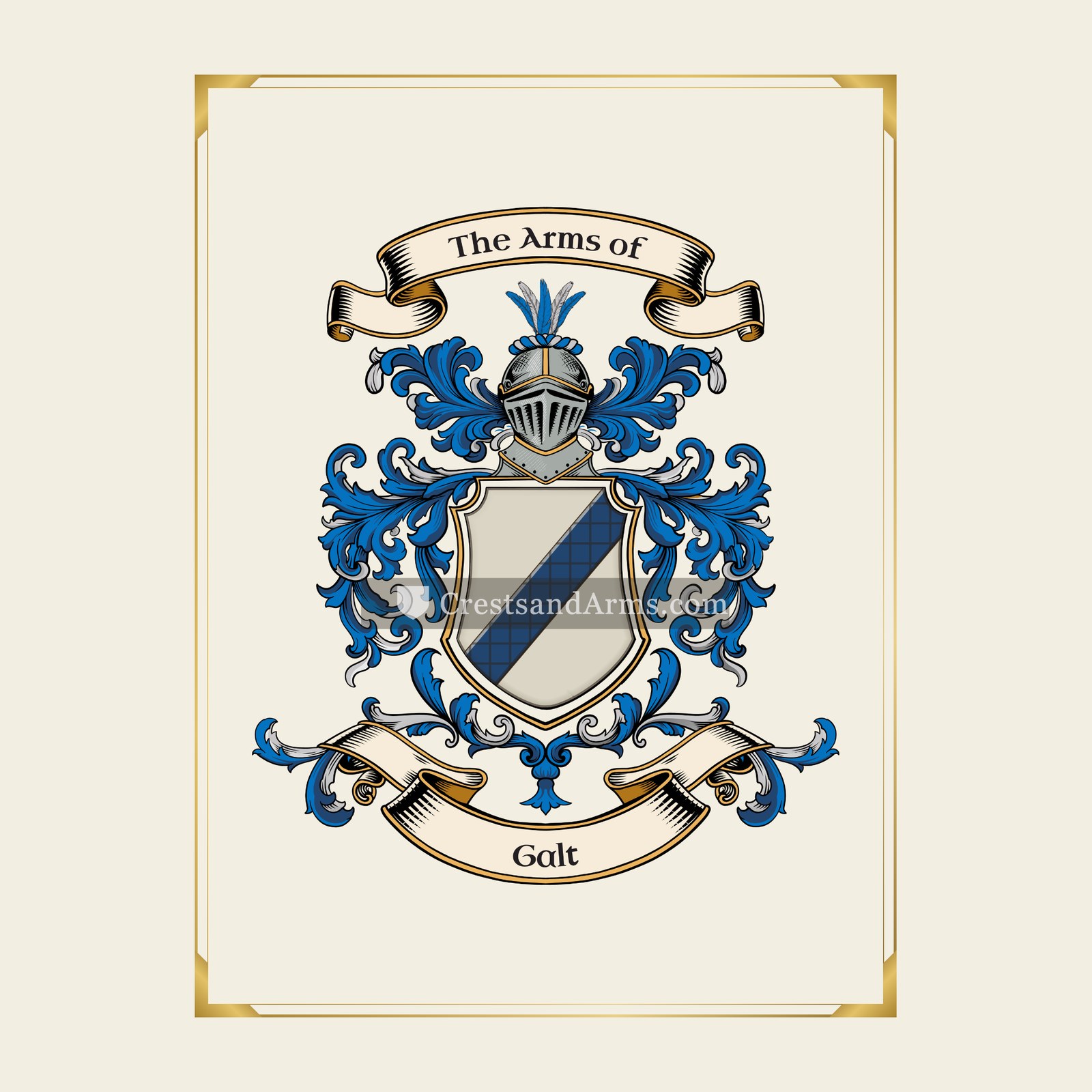 With gold border