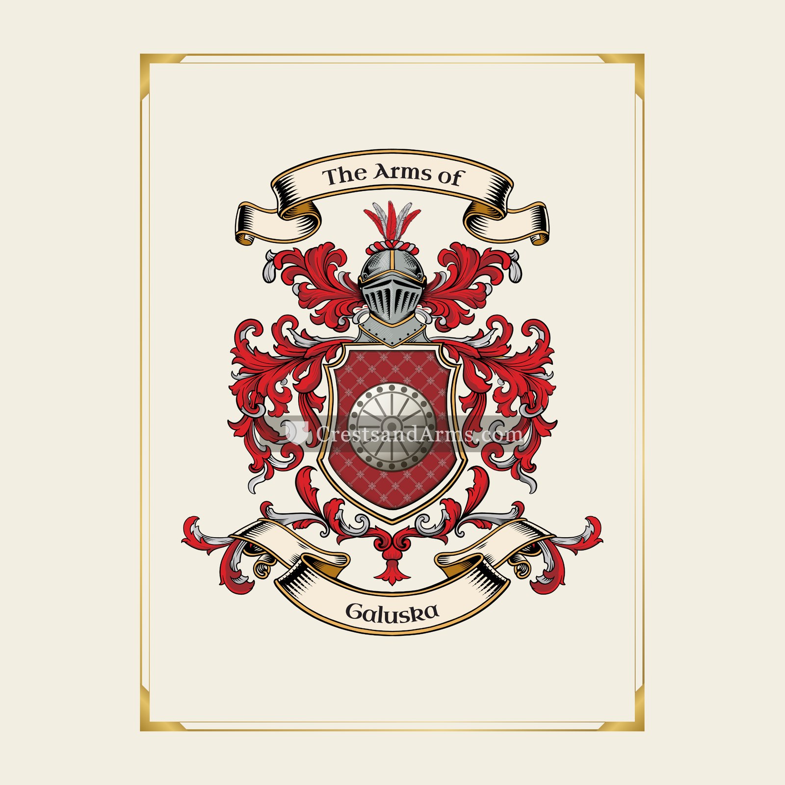 With gold border
