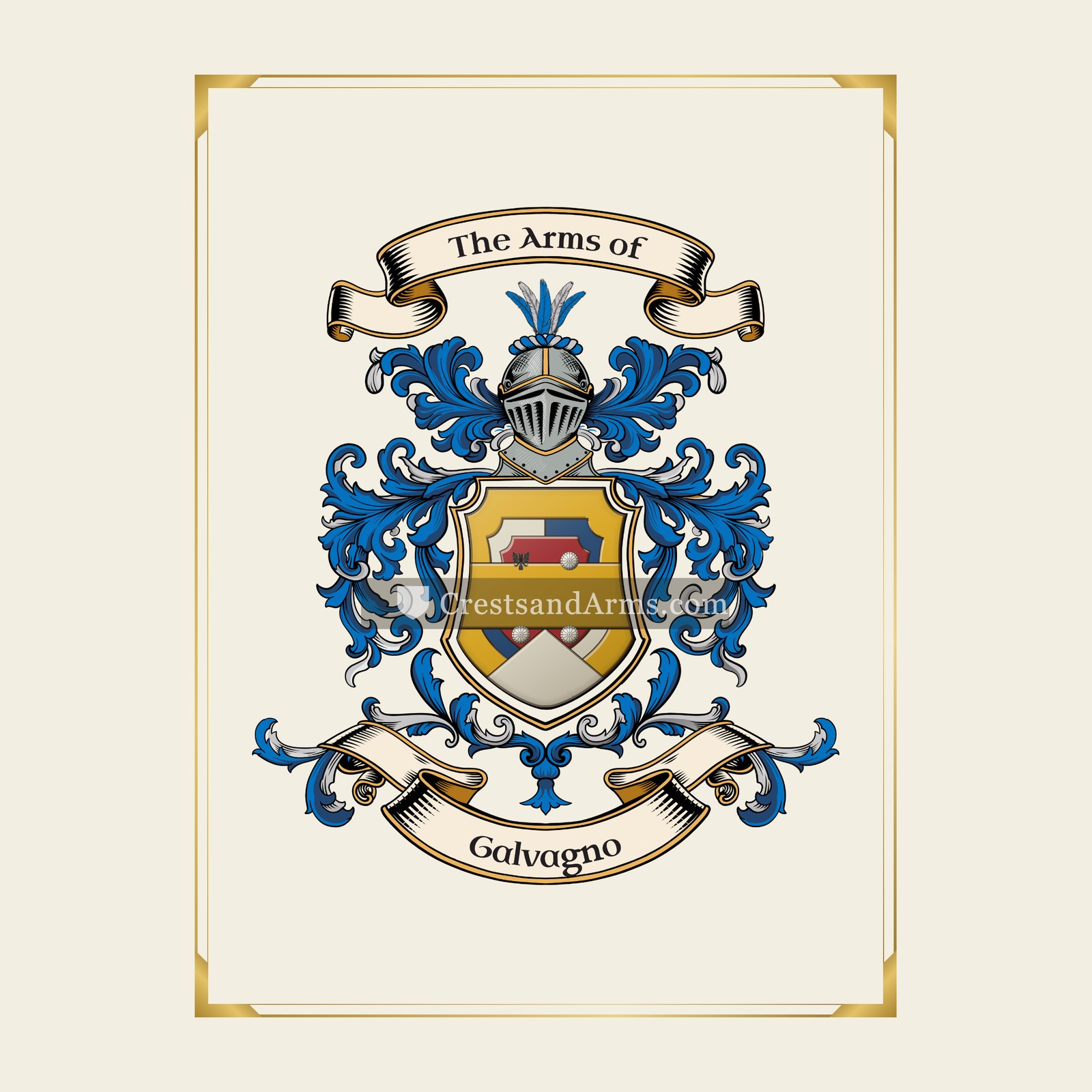 With gold border
