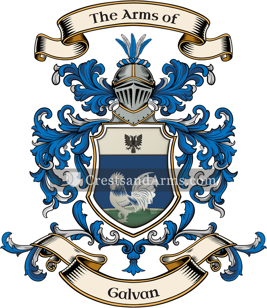 The Galvan coat of arms, drawn from the recorded blazon