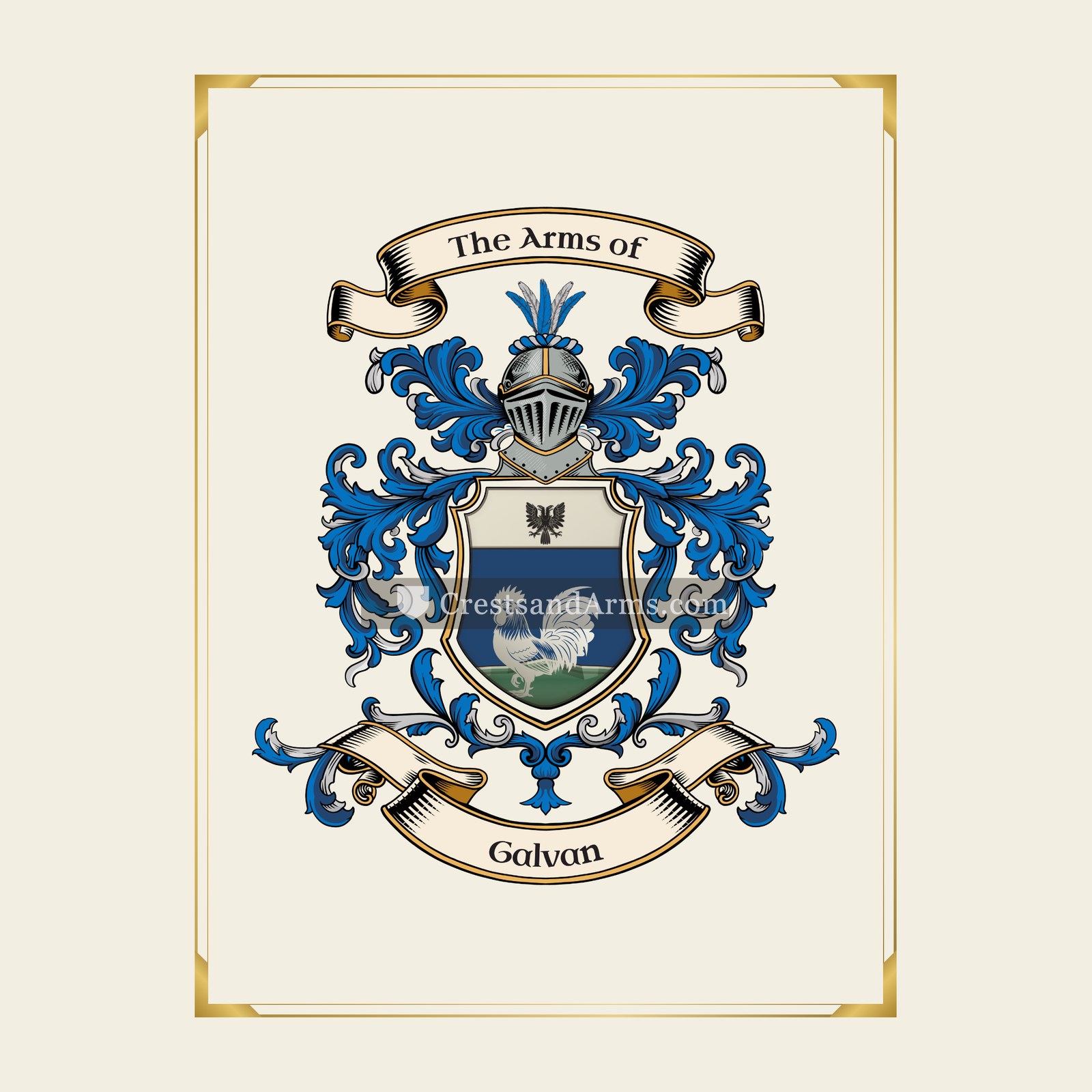 With gold border