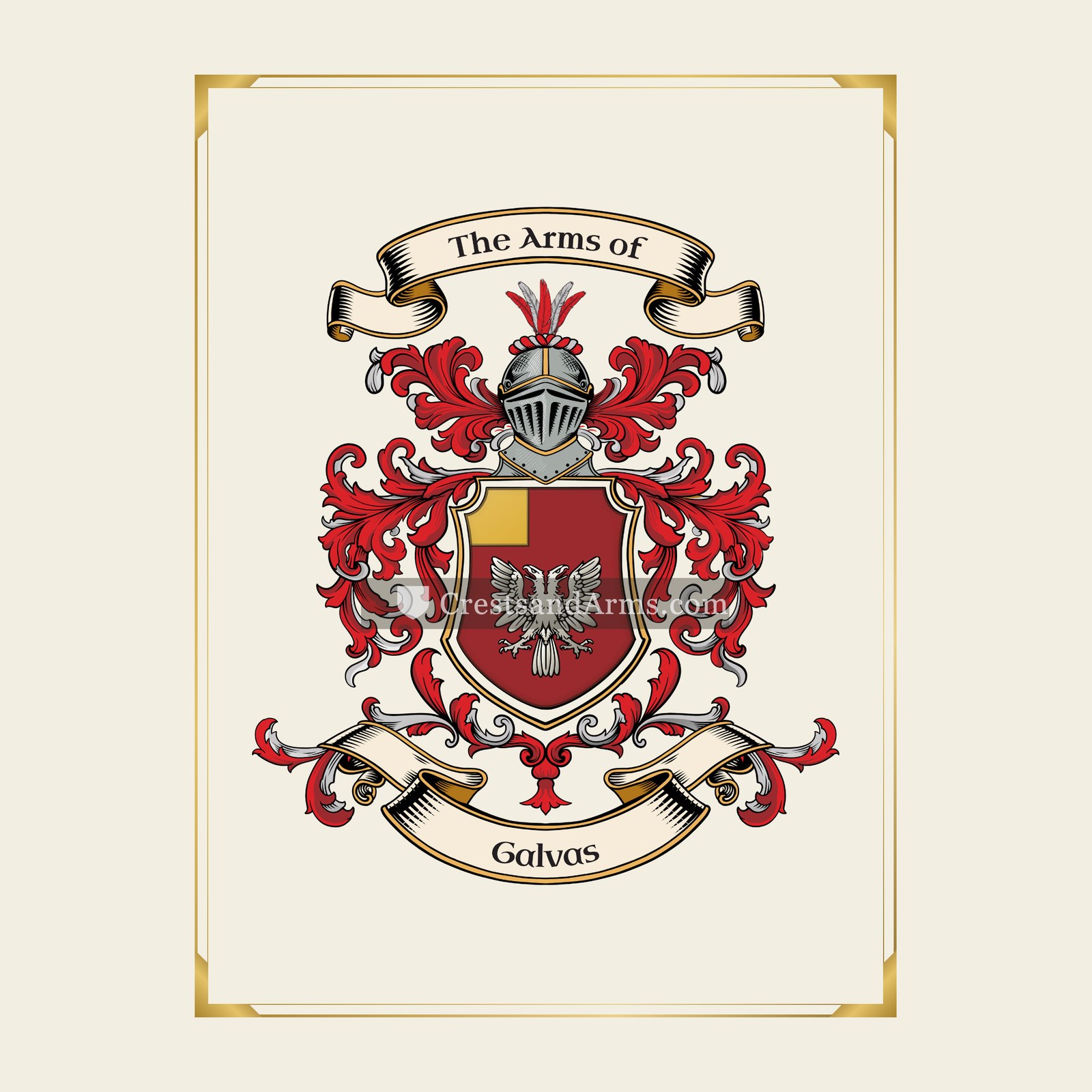 With gold border