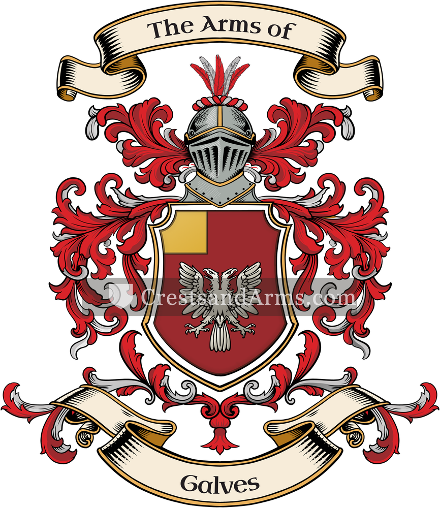 The Galves coat of arms, drawn from the recorded blazon