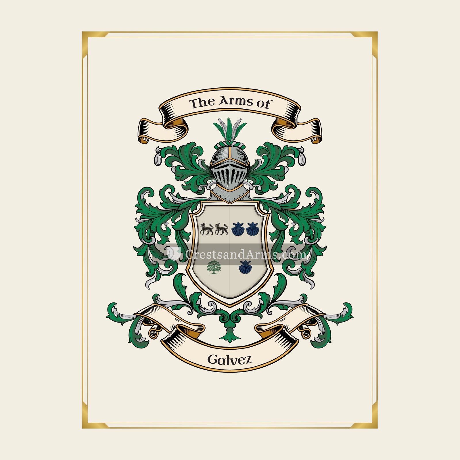 With gold border