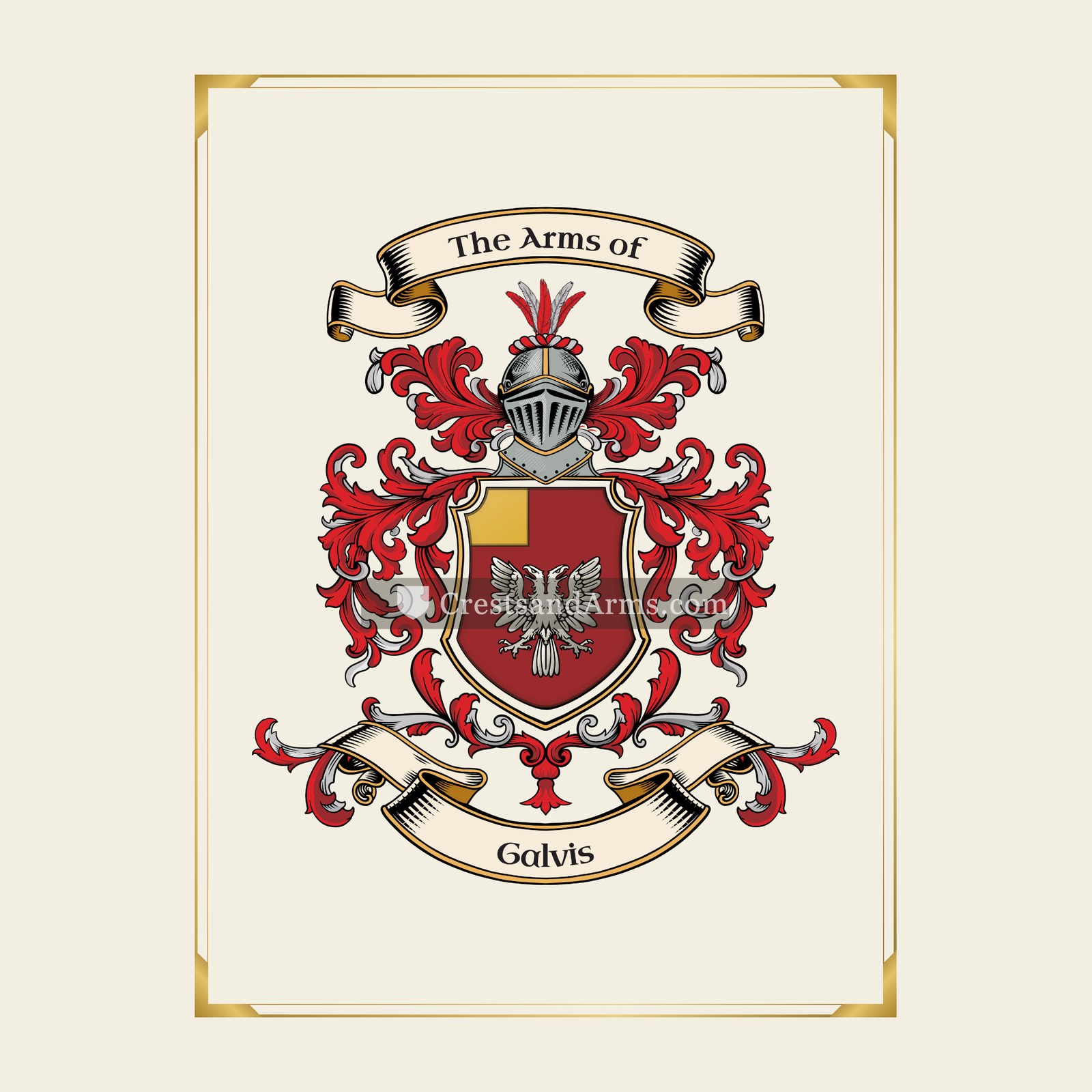 With gold border