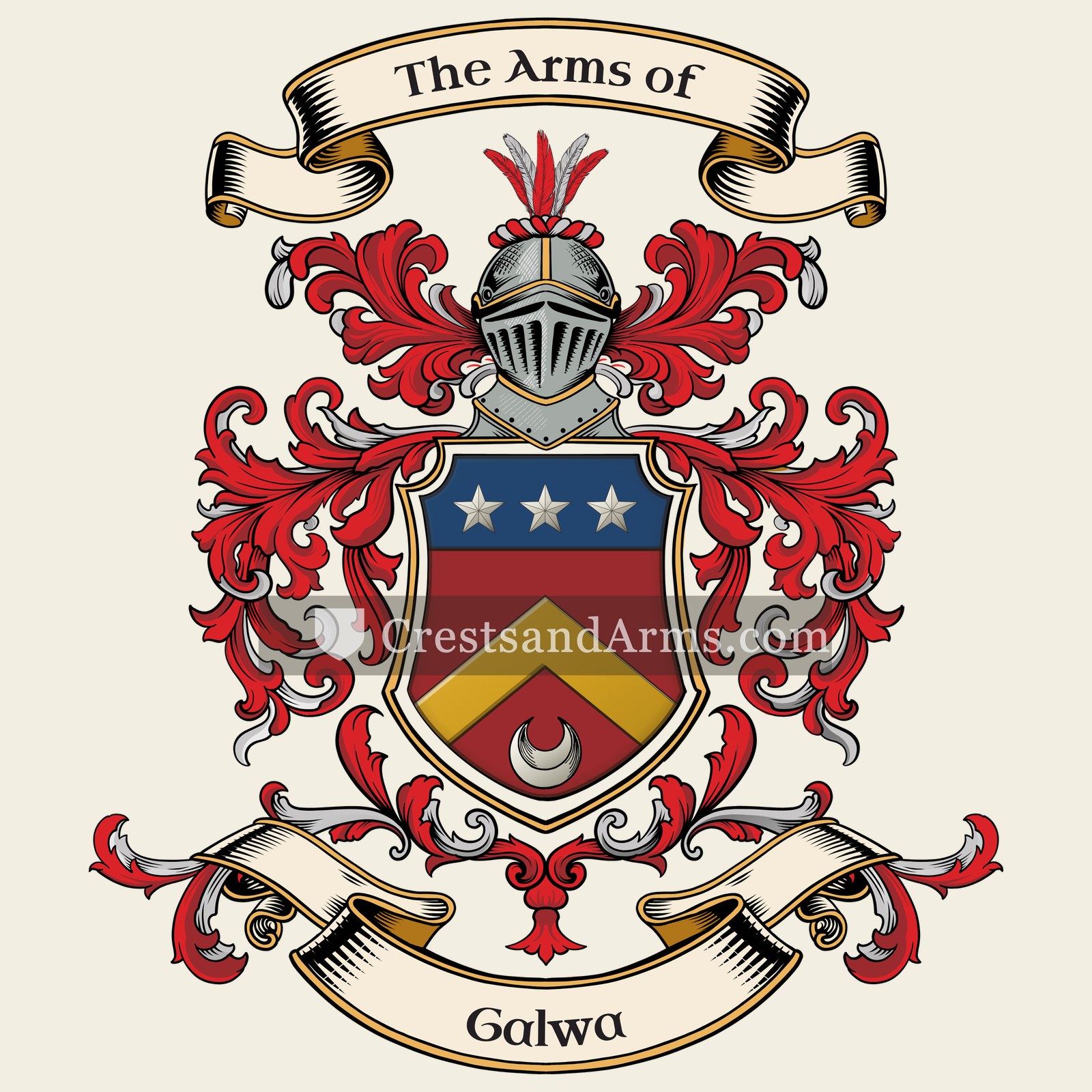 The Galwa coat of arms, drawn from the recorded blazon