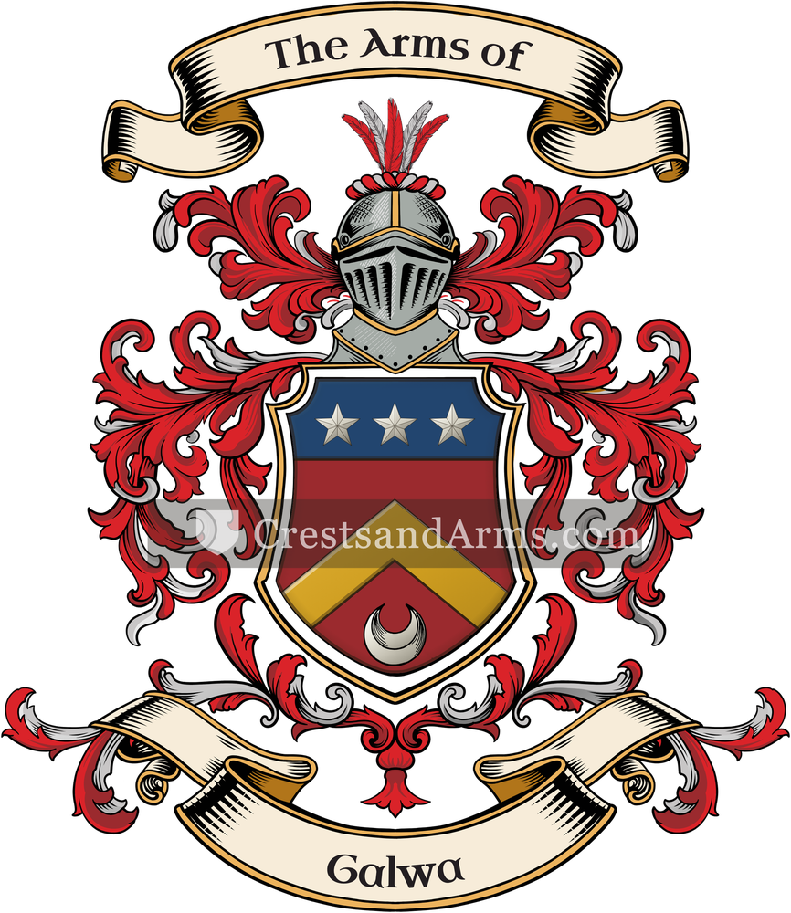 The Galwa coat of arms, drawn from the recorded blazon