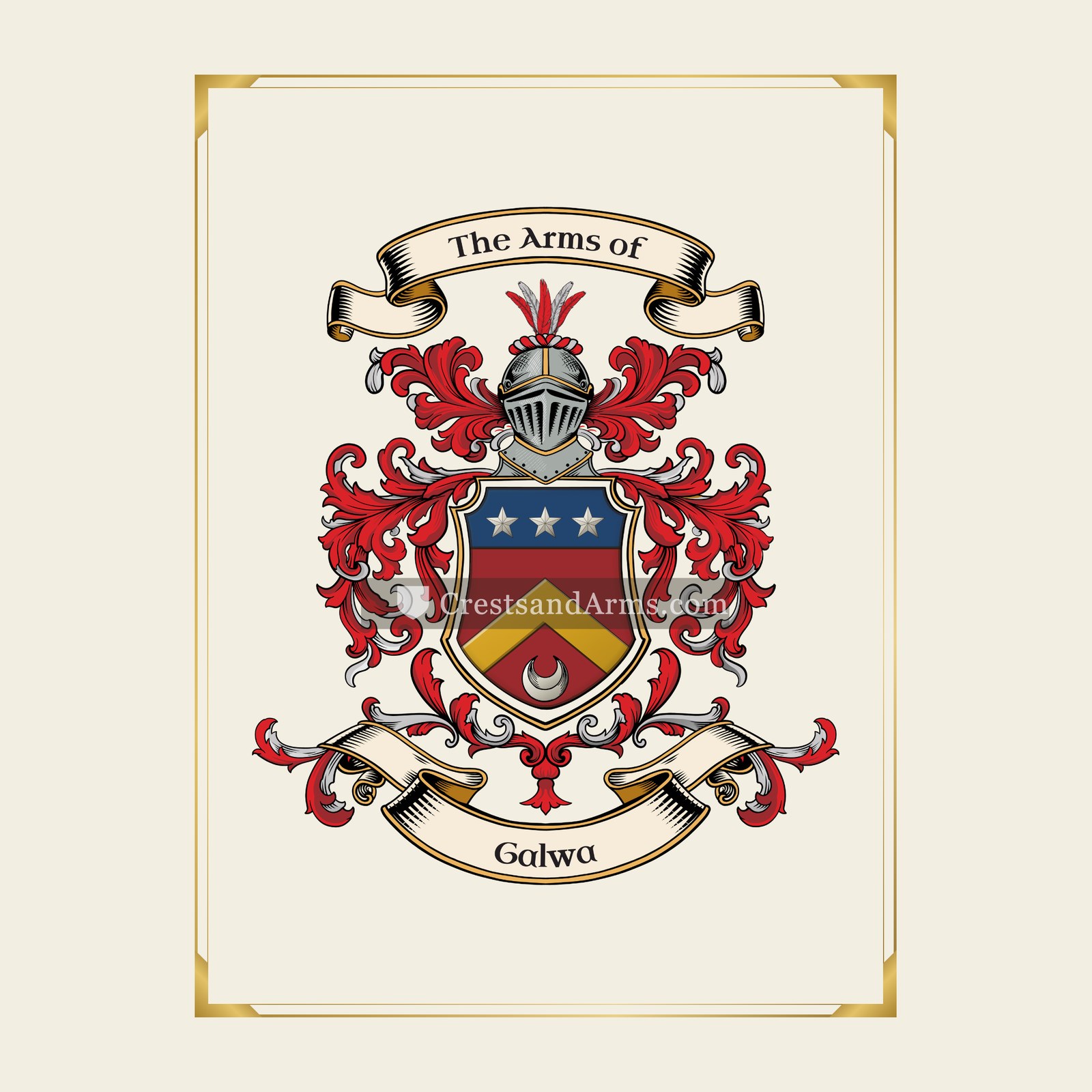 With gold border
