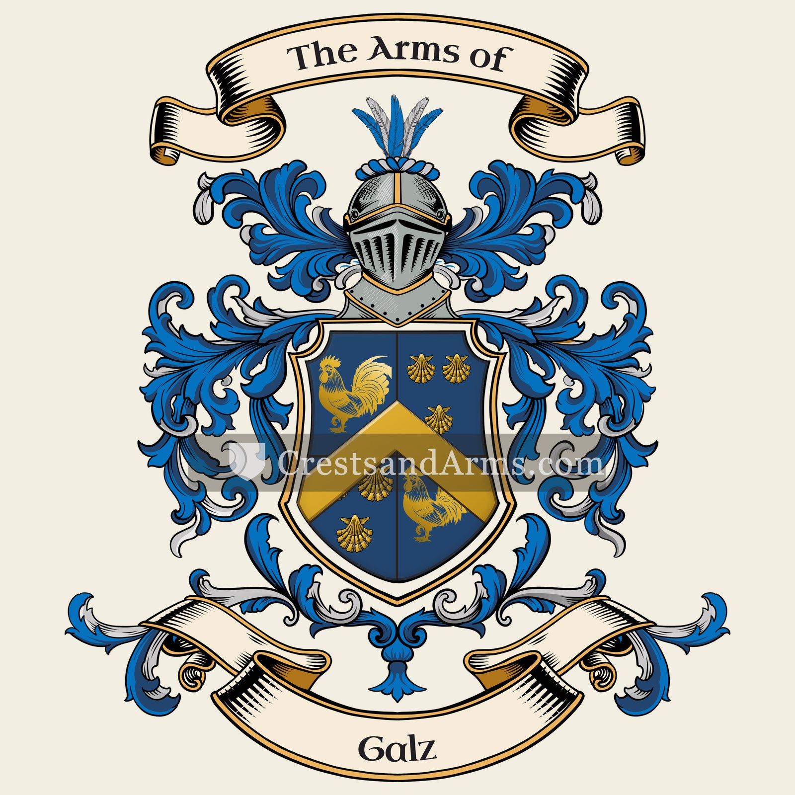 The Galz coat of arms, drawn from the recorded blazon