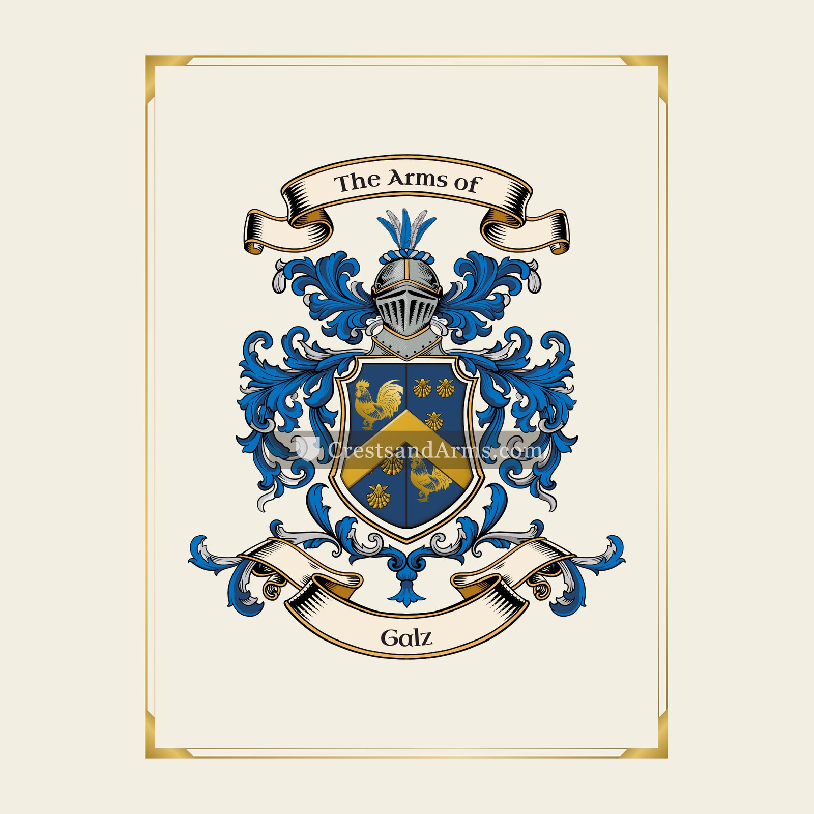 With gold border
