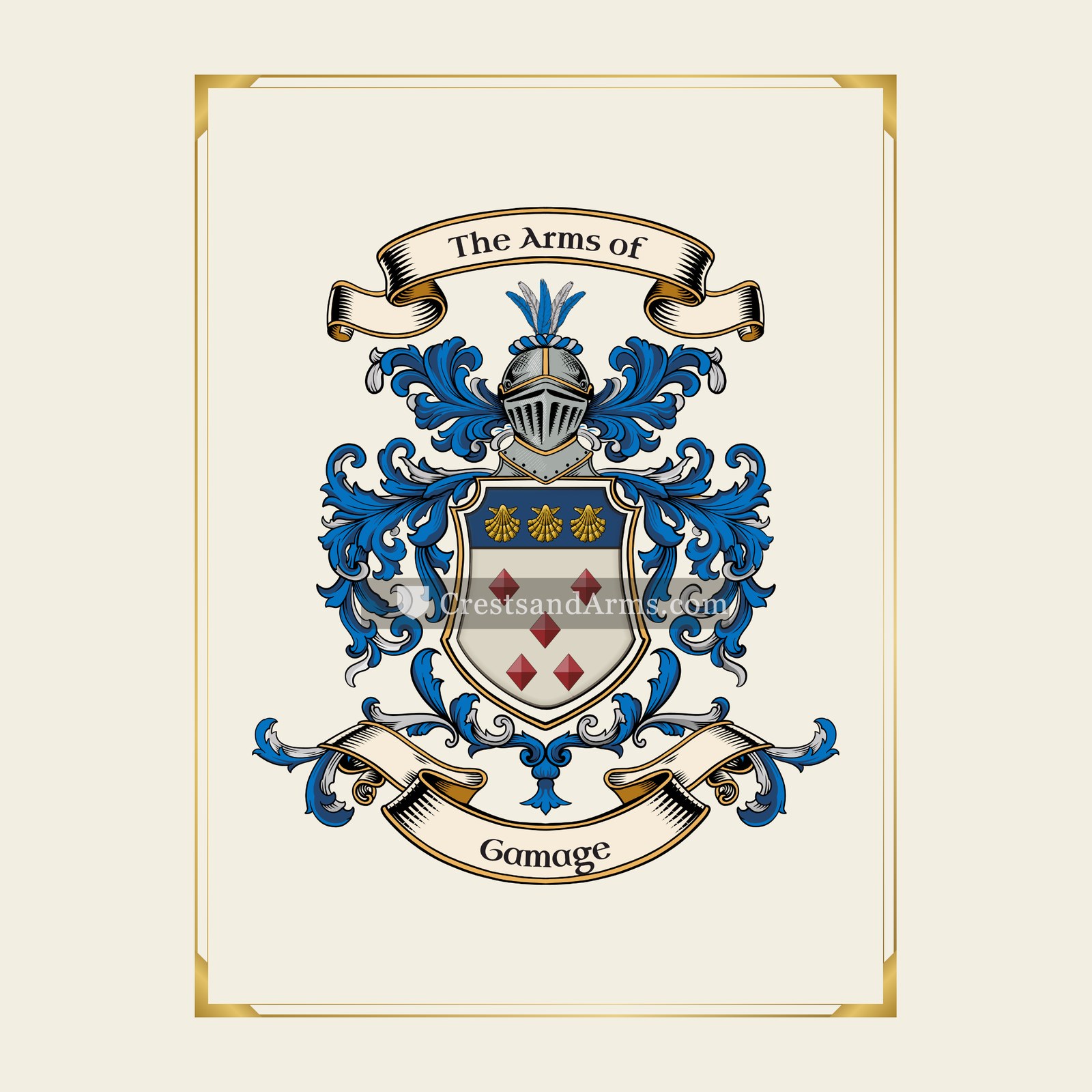 With gold border