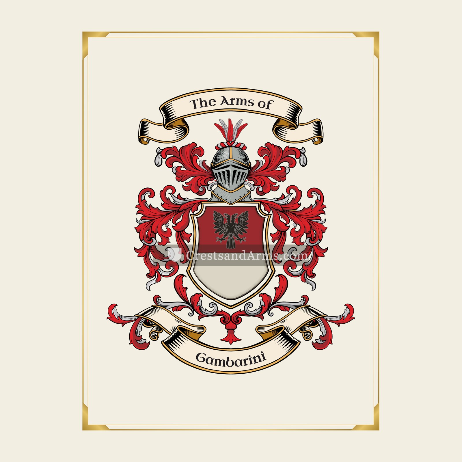 With gold border