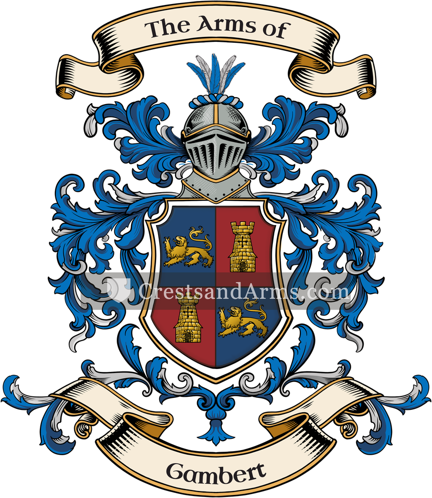 The Gambert coat of arms, drawn from the recorded blazon