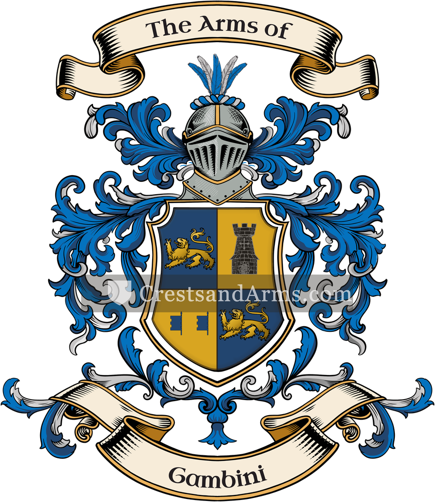 The Gambini coat of arms, drawn from the recorded blazon
