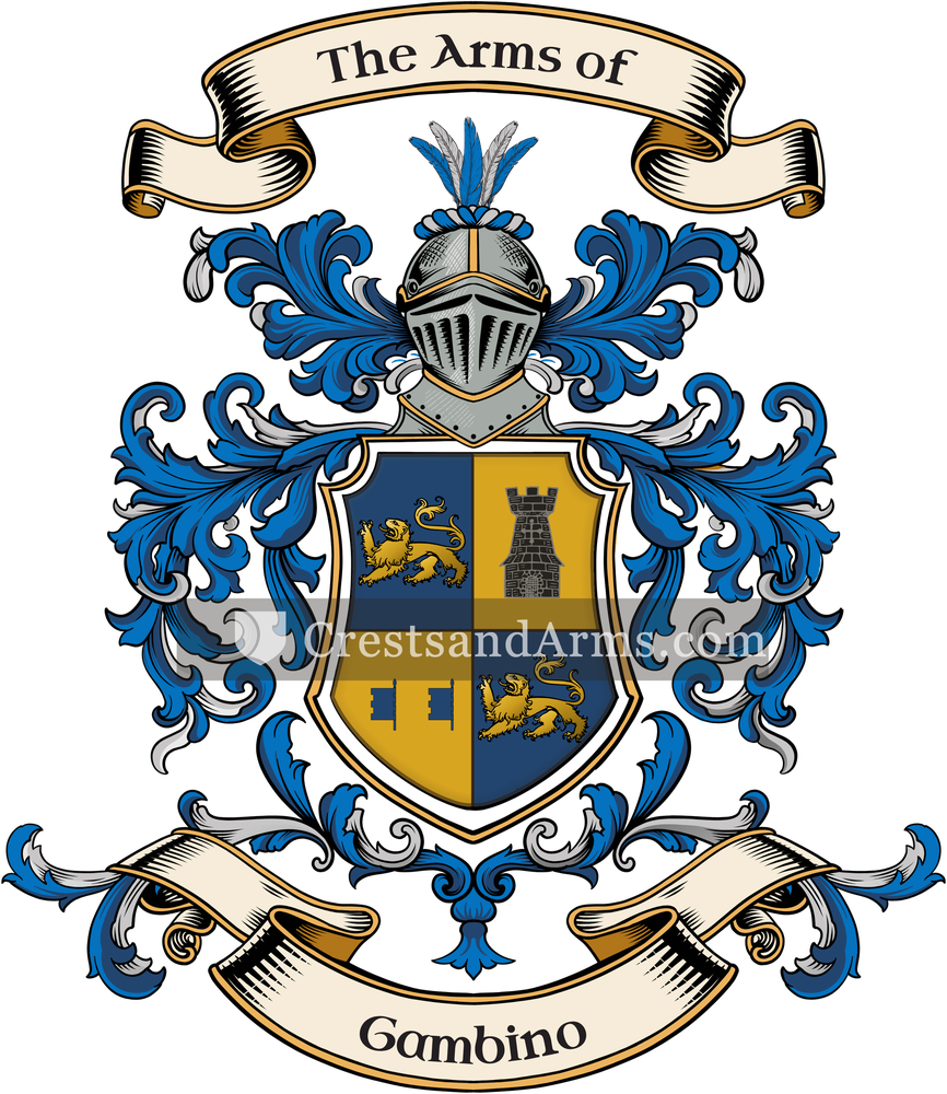 The Gambino coat of arms, drawn from the recorded blazon