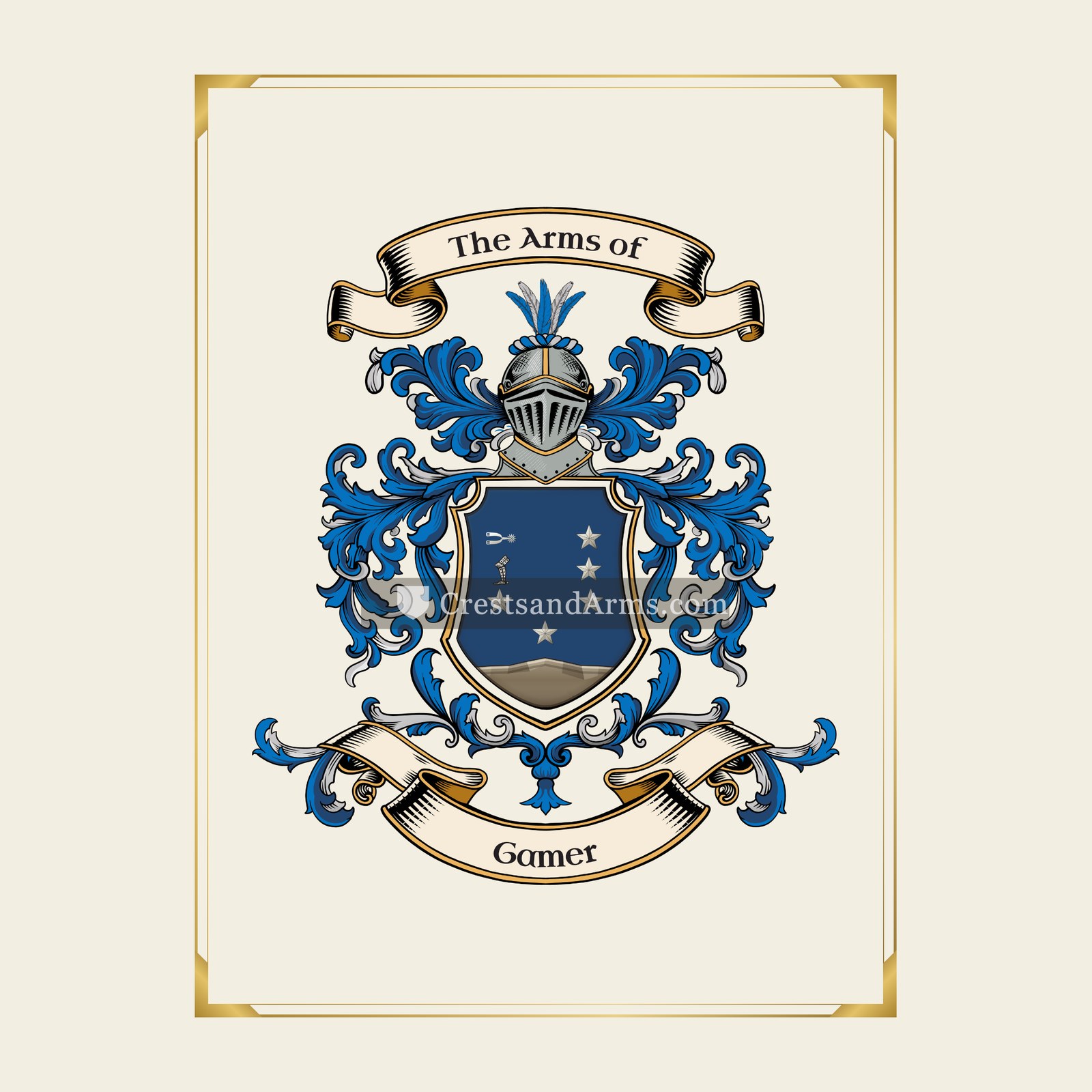 With gold border