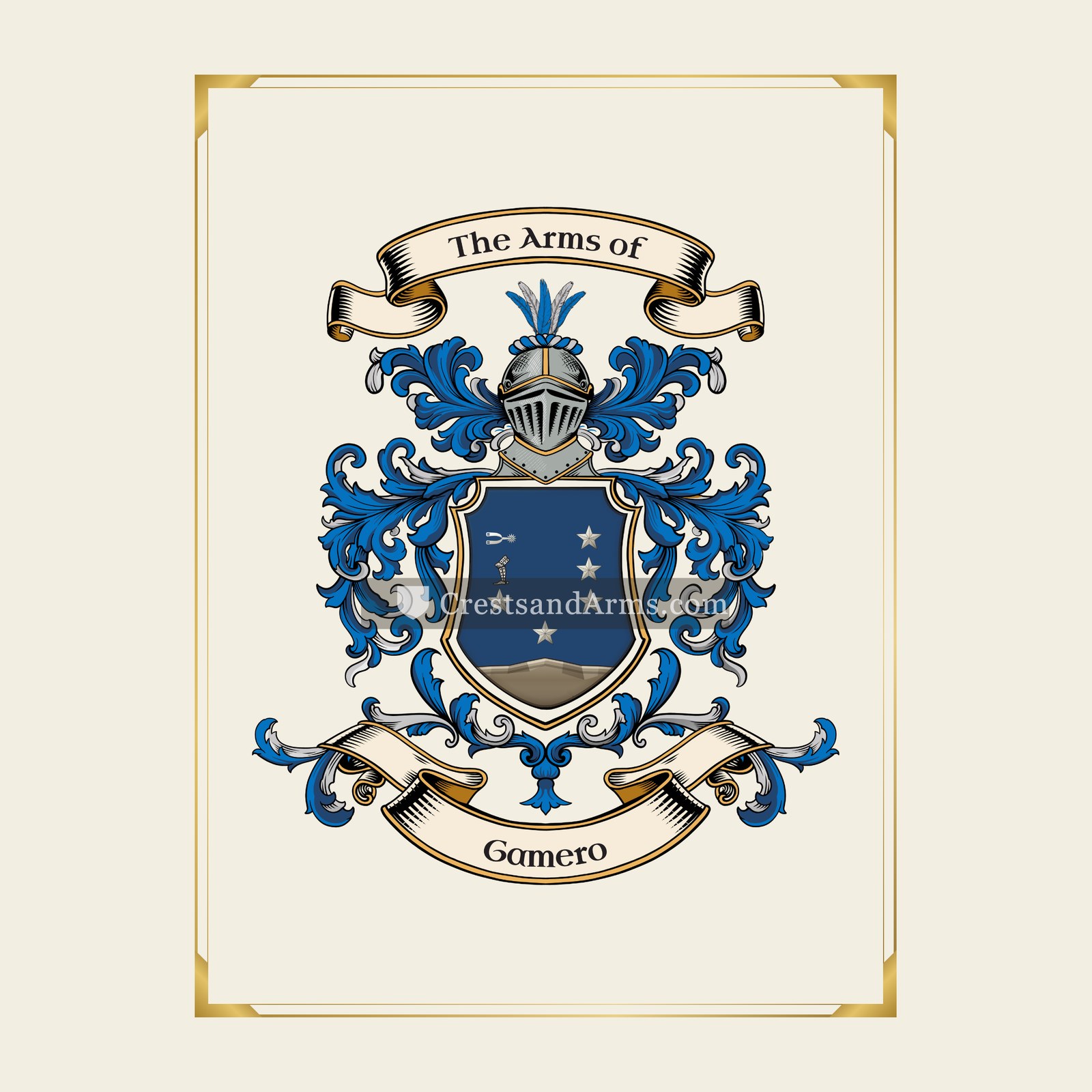 With gold border