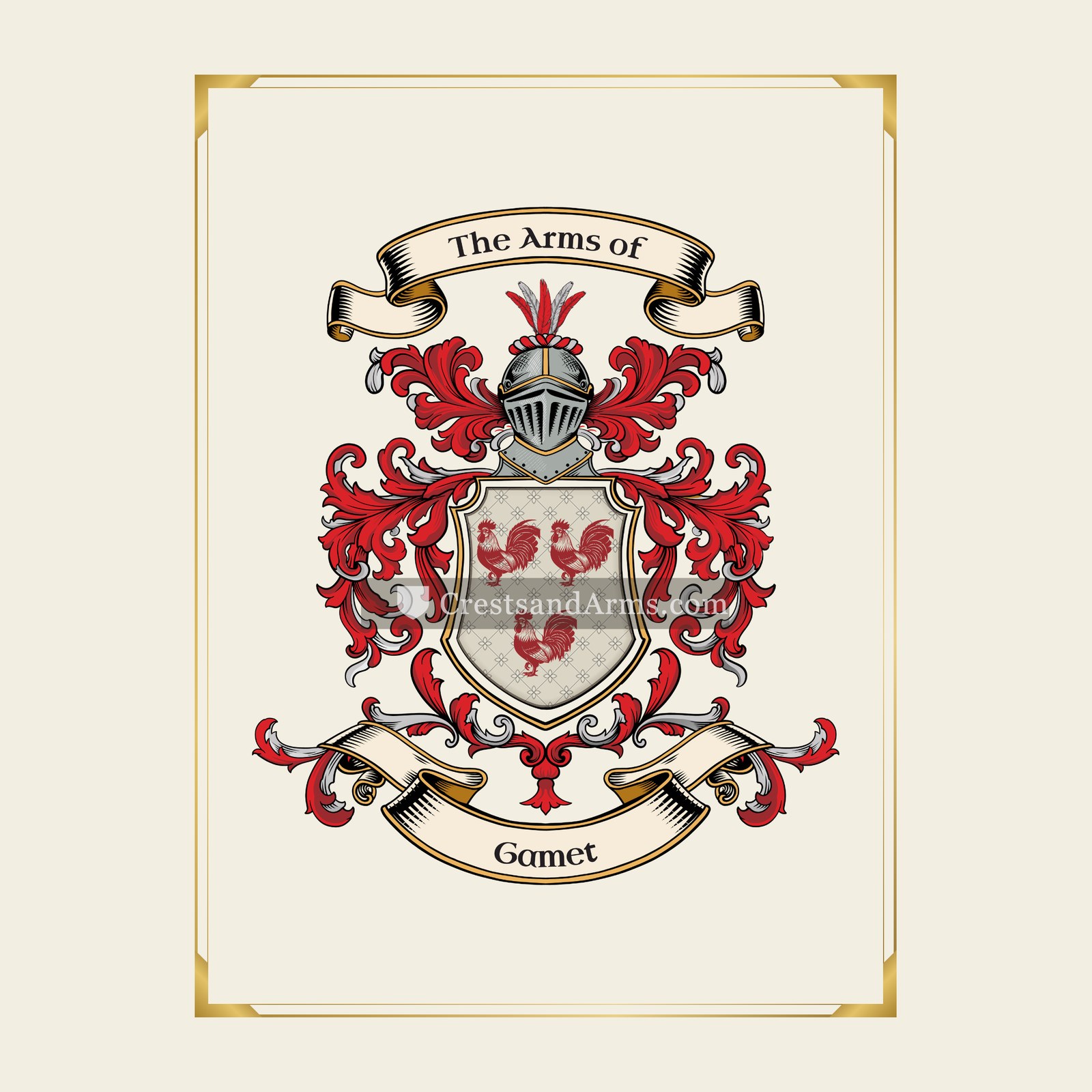 With gold border