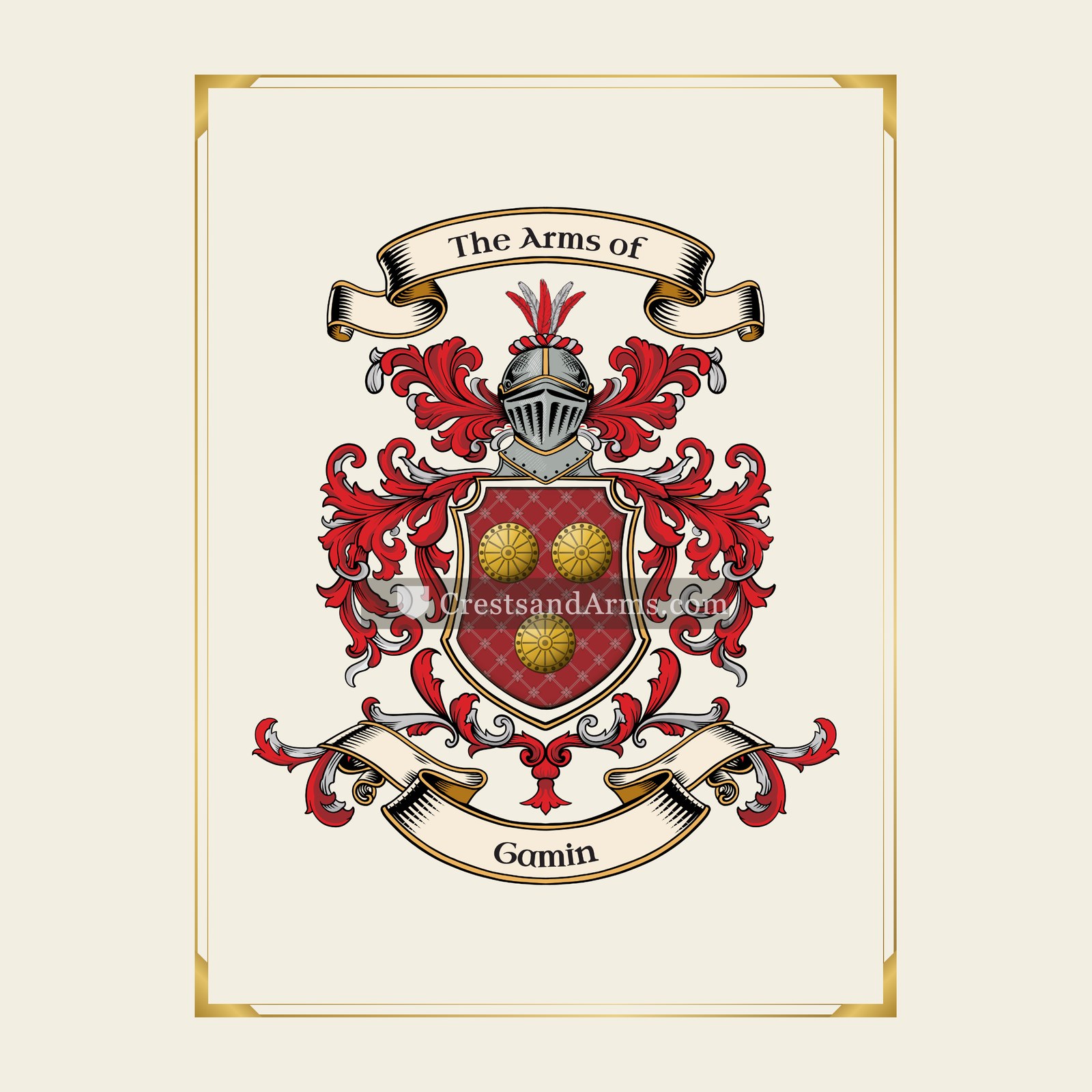With gold border