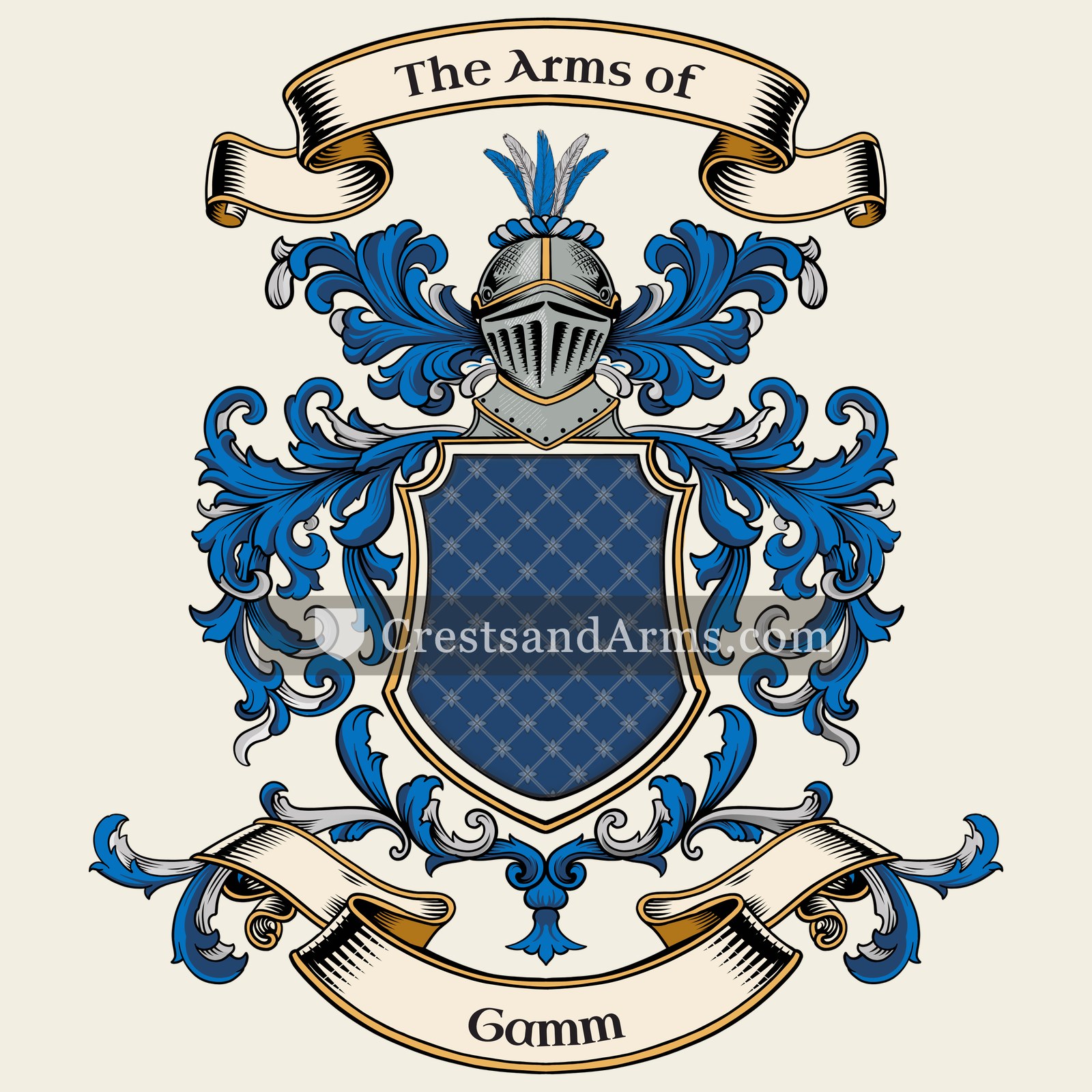 The Gamm coat of arms, drawn from the recorded blazon