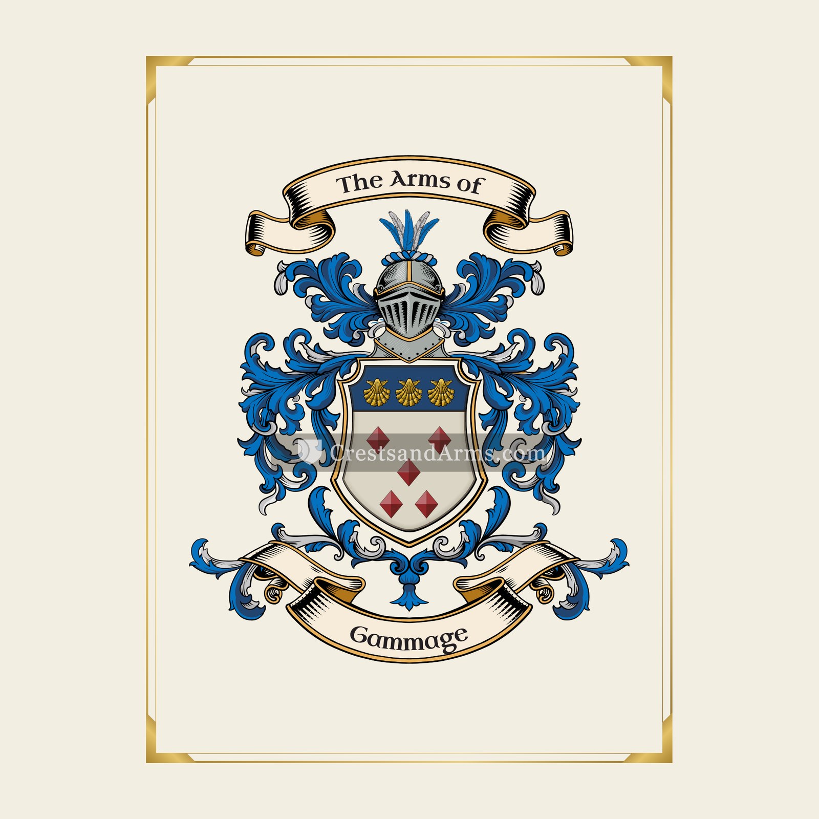 With gold border
