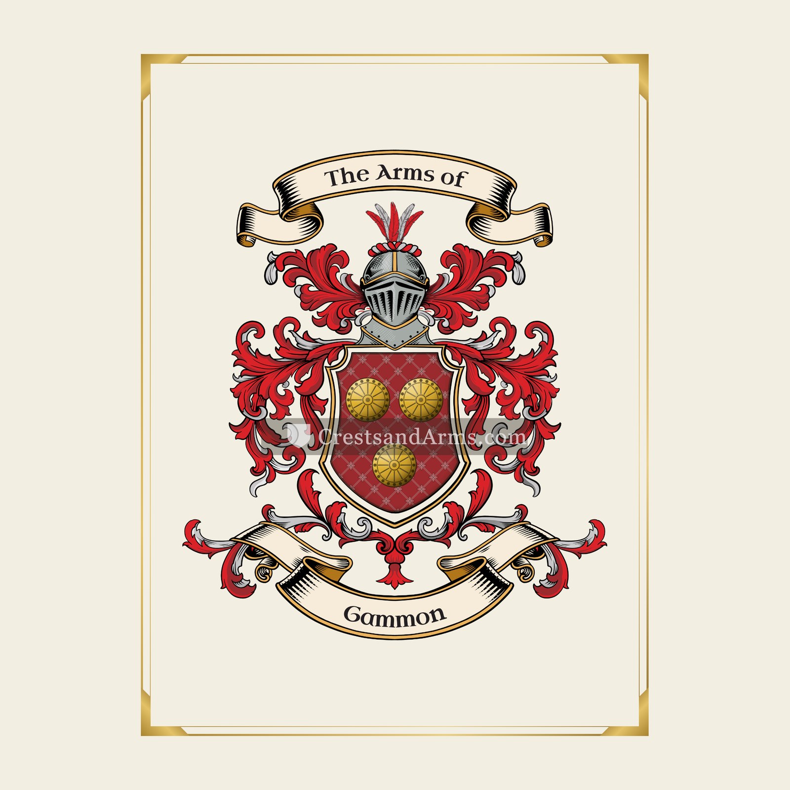 With gold border