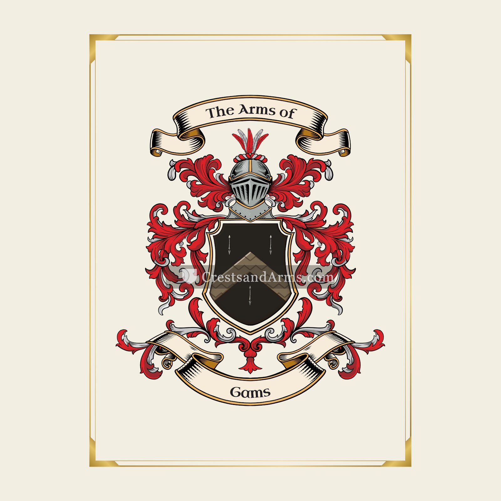 With gold border