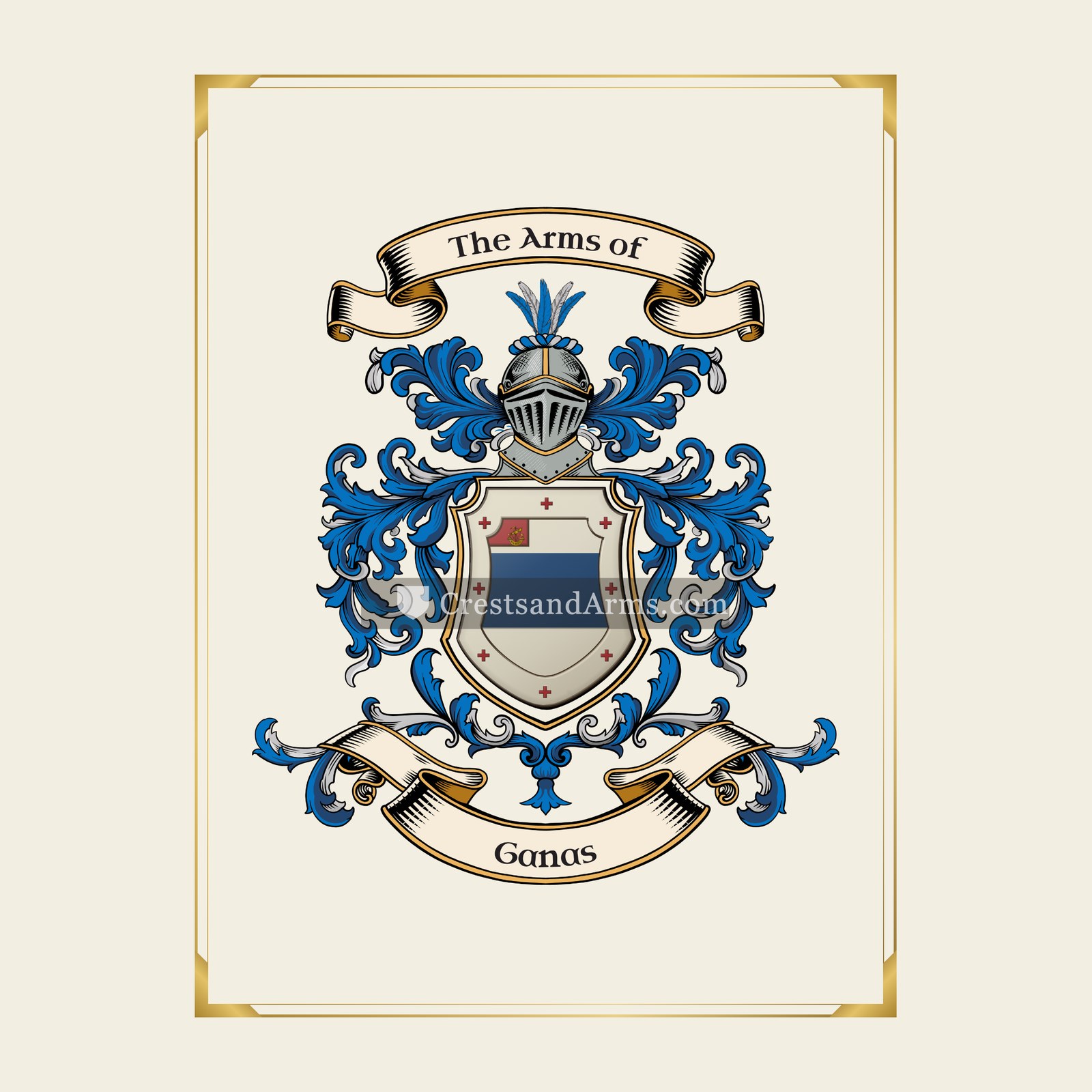 With gold border