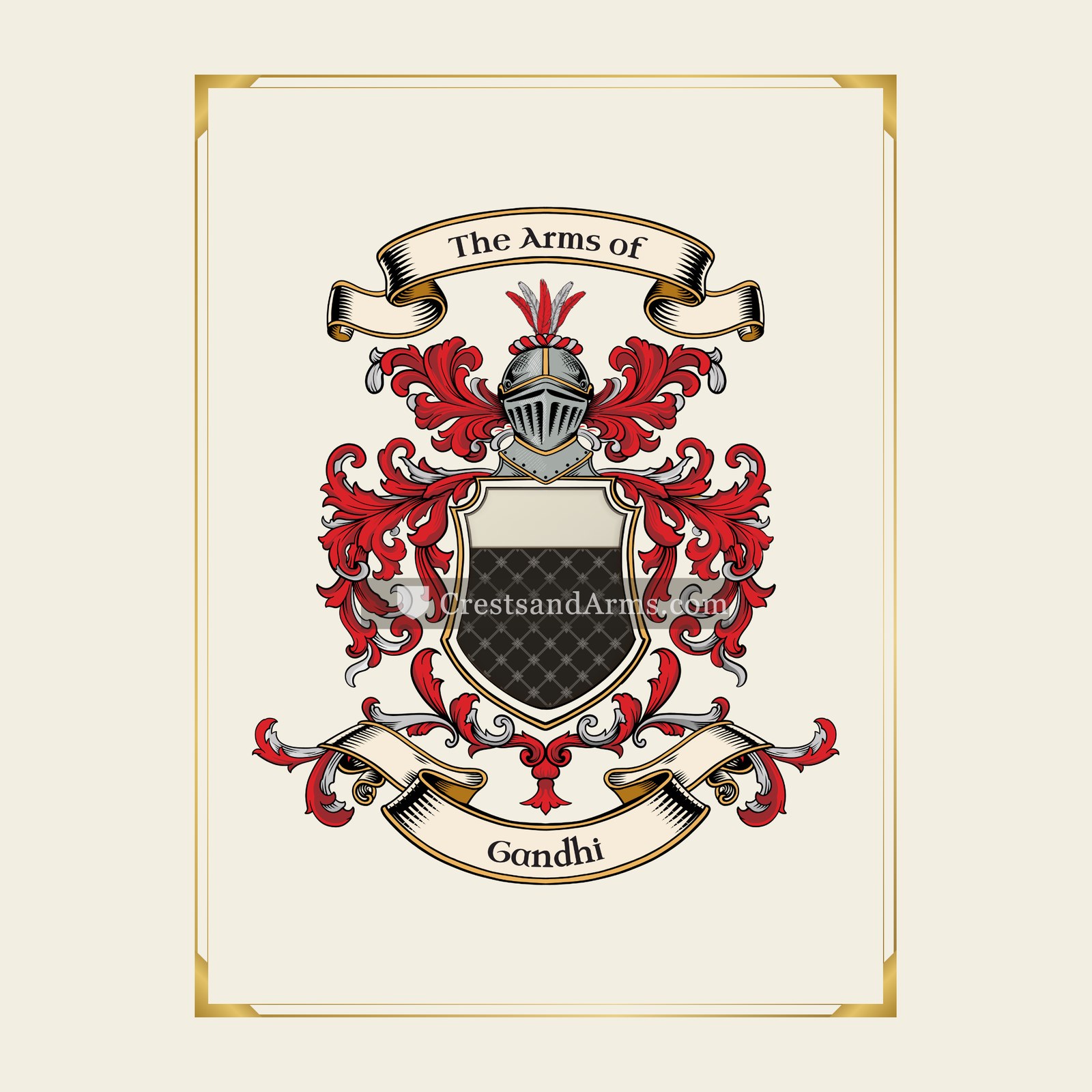 With gold border