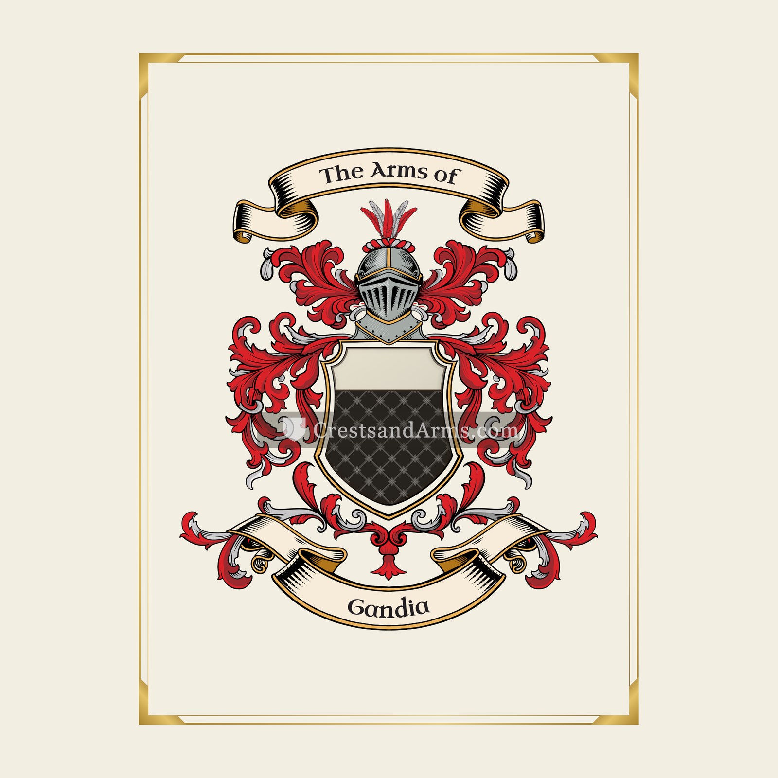 With gold border