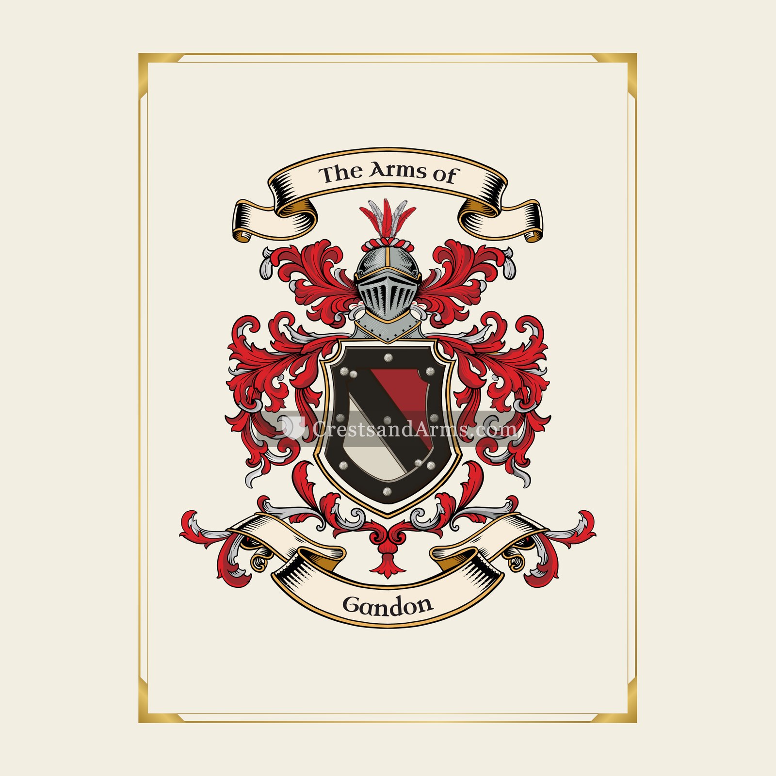 With gold border