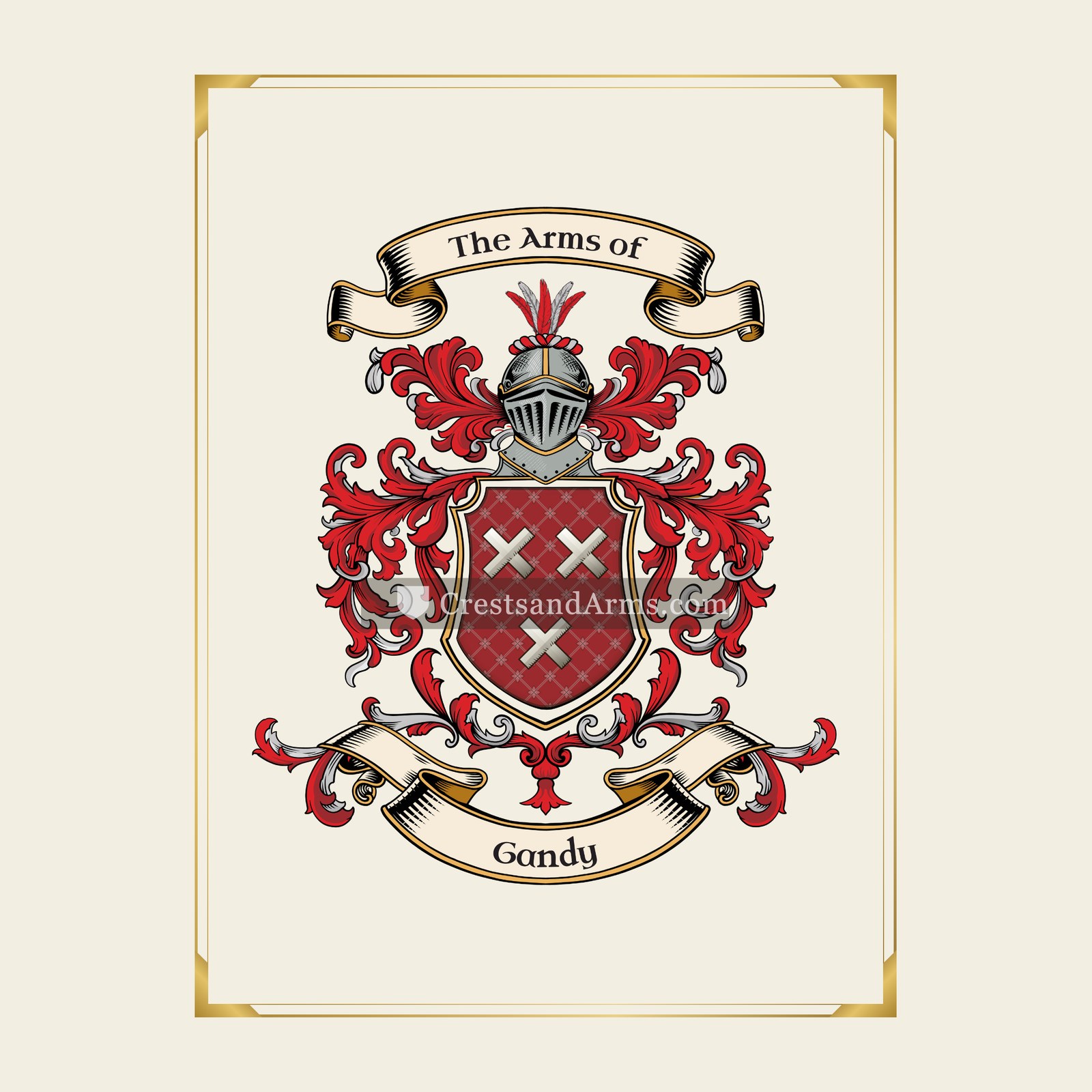 With gold border
