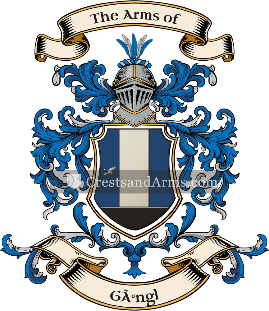 The Gängl coat of arms, drawn from the recorded blazon