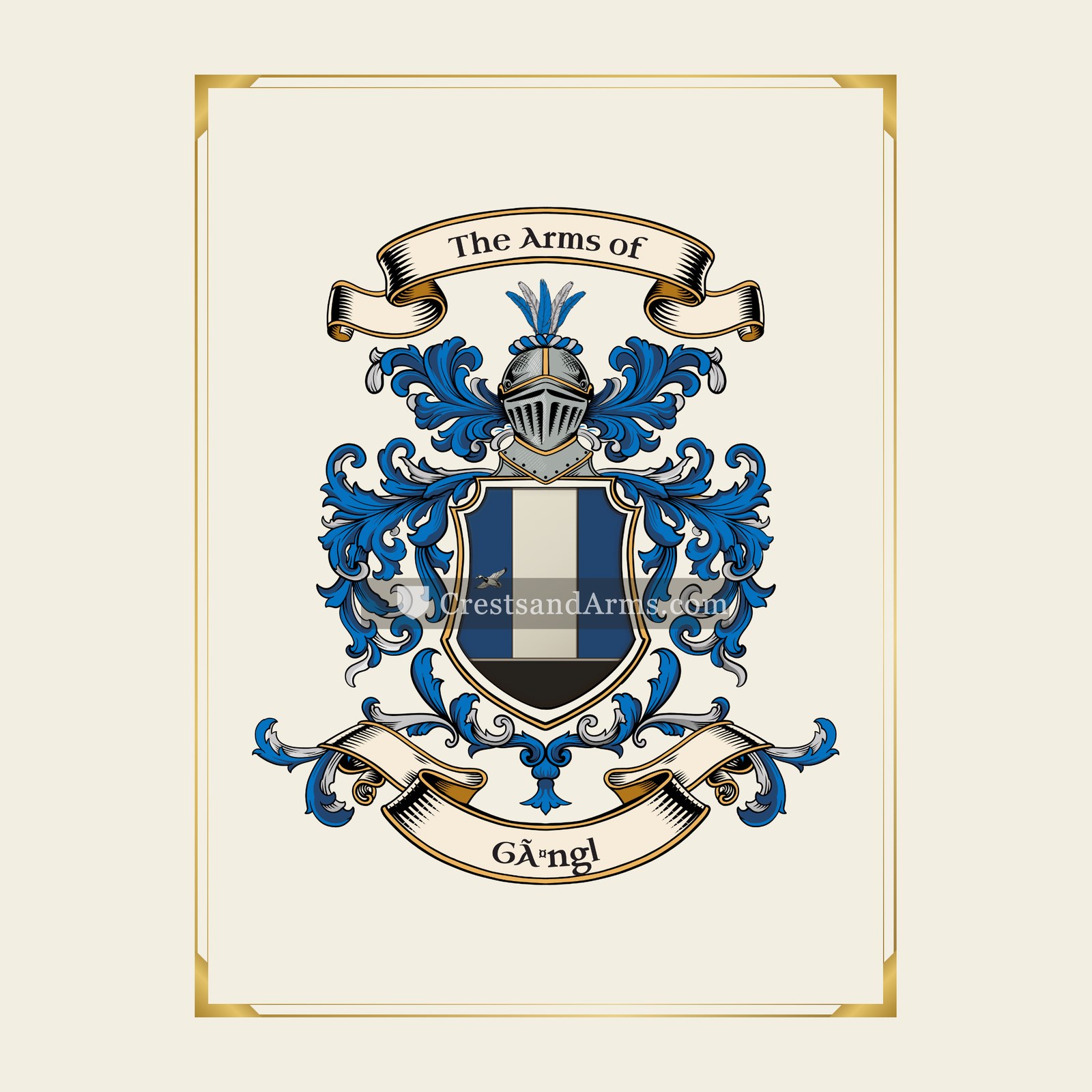 With gold border