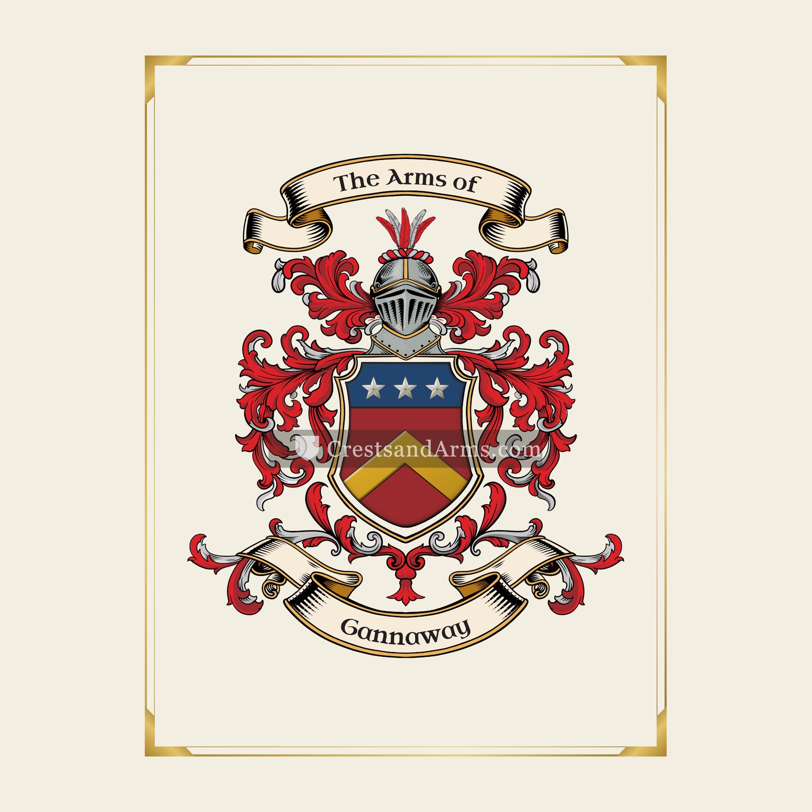 With gold border
