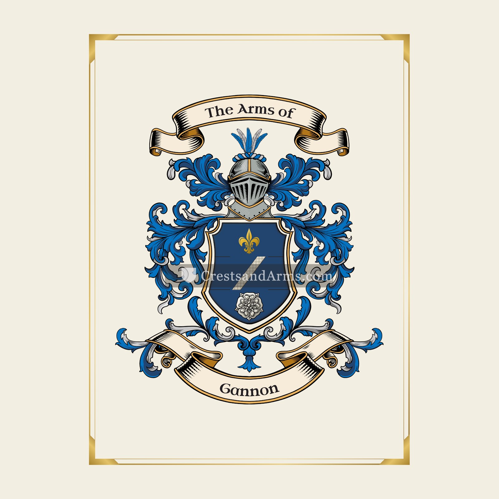 With gold border