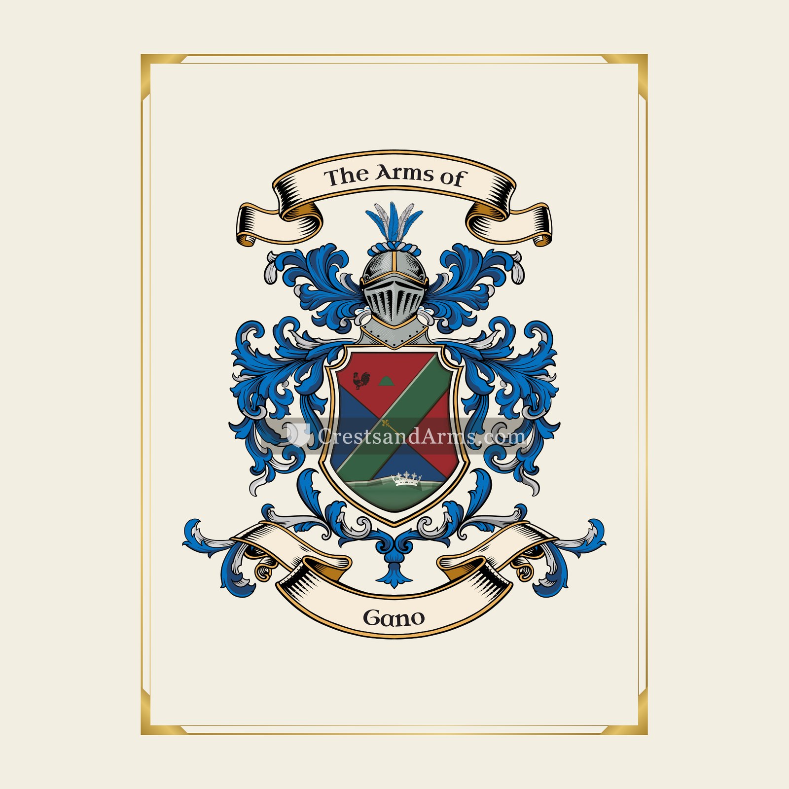 With gold border